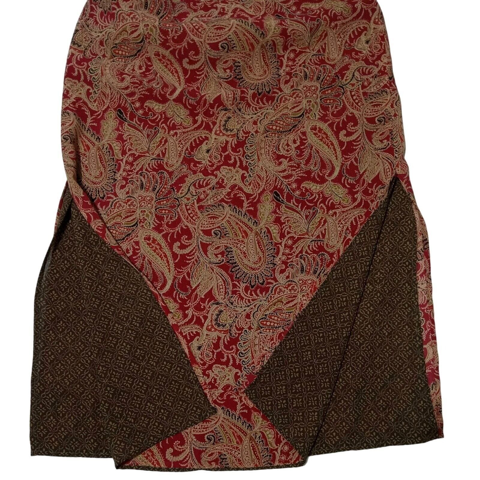 & Other Stories Emma James Skirt 8P Reversible A-Line Paisley Zip Elastic Size 28" / US 6 / IT 42 - 4 Thumbnail