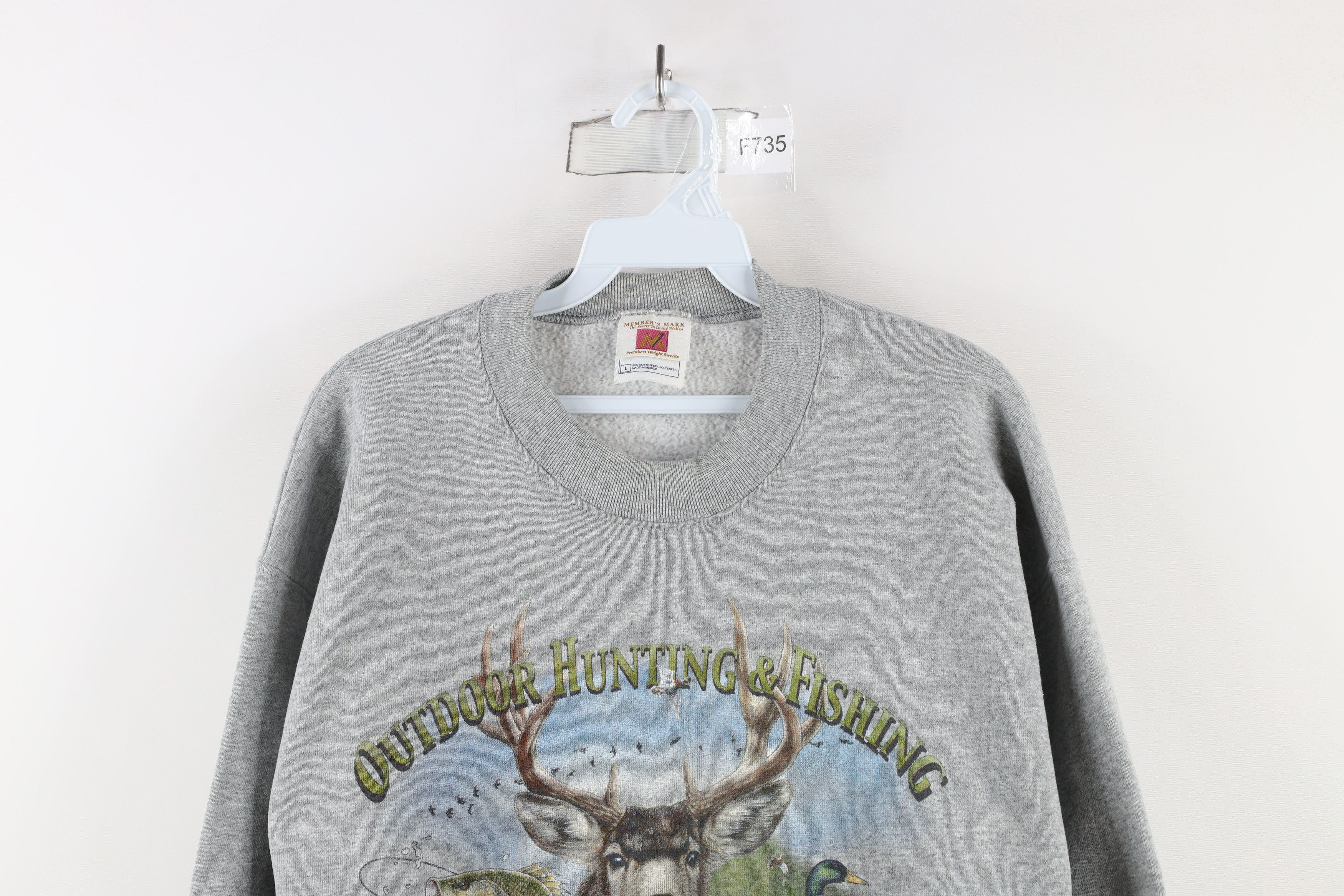 Vintage Vintage 90s Streetwear Nature Hunting Fishing Sweatshirt Size US L / EU 52-54 / 3 - 2 Thumbnail