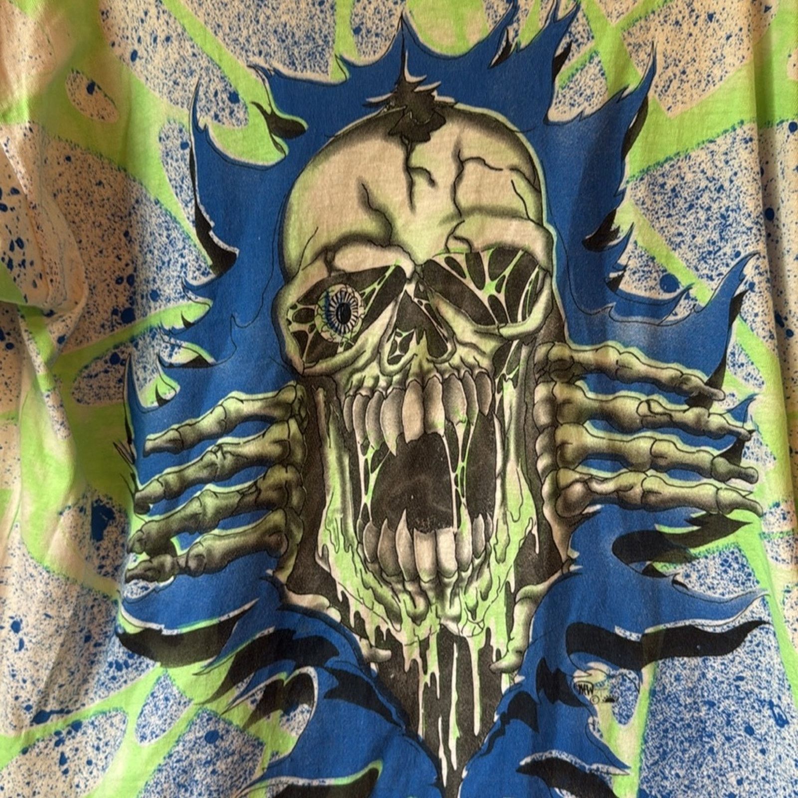 Vintage vintage 90s SKELETON BREAKTHROUGH ALL-OVER PRINTskull XL Size US XL / EU 56 / 4 - 4 Thumbnail