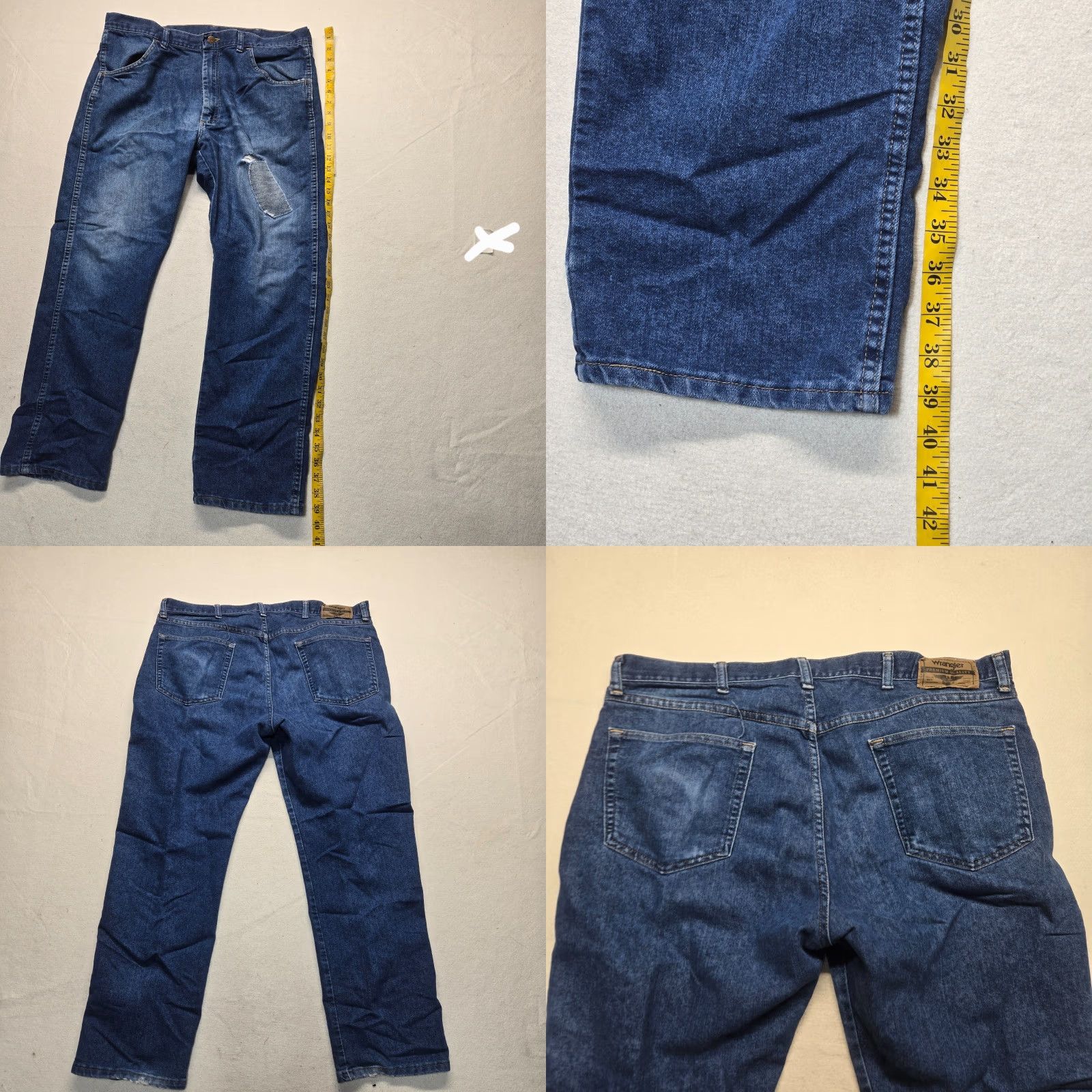 Wrangler Wrangler Regular Fit Dark Wash Denim Jeans 38 x 30 Straight Leg Mens 85900DW Size US 38 / EU 54 - 8 Thumbnail
