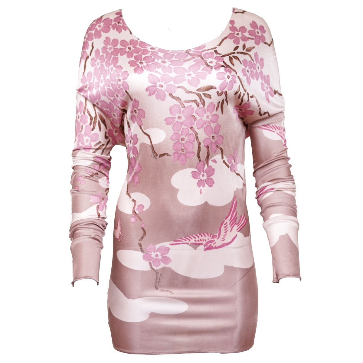 chinese dress ladies Gucci Womens Pleated Flower Long Sleeve Dress – Bluefly main image 1