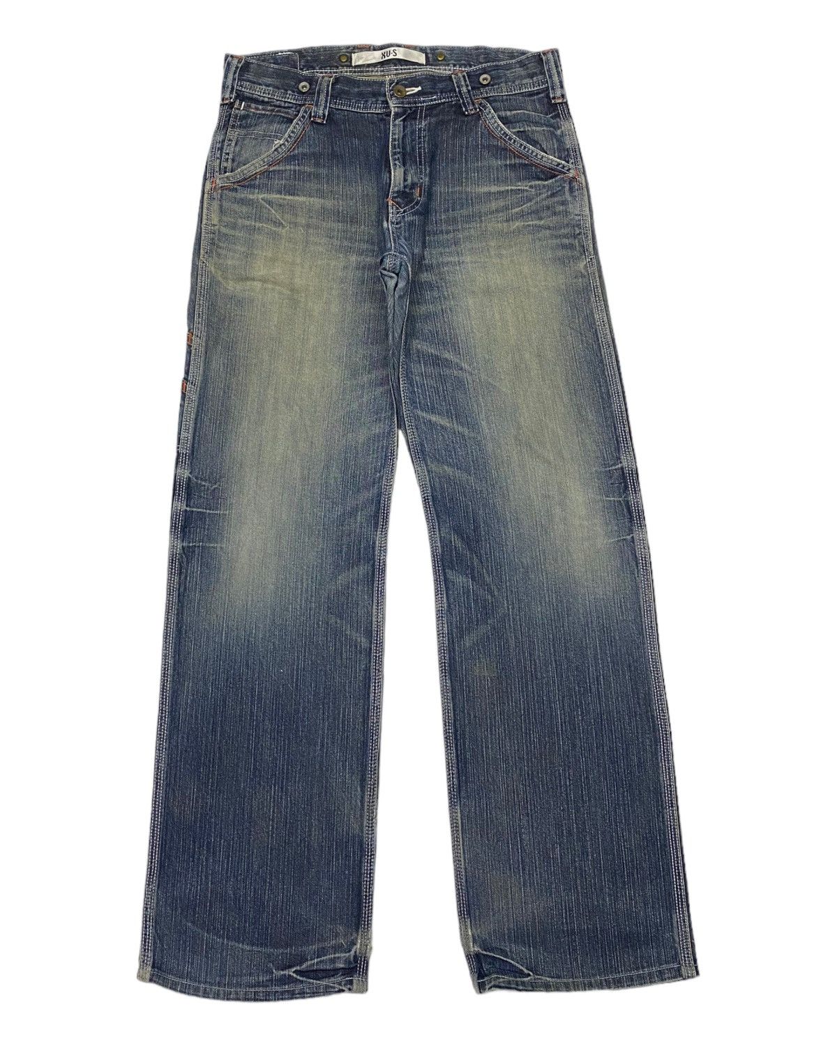 Hysteric Glamour × Japanese Brand EDWIN XV-S CARPENTER BAGGY DISTRESSED DENIM JEANS Size US 33 - 2 Thumbnail