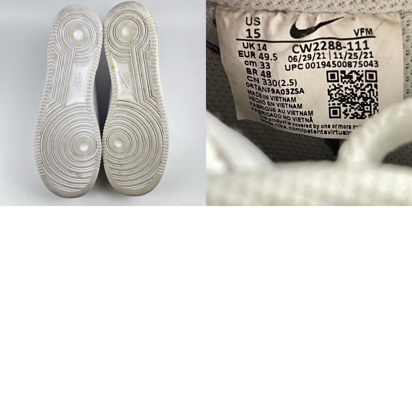 Nike Nike Air Force 1 '07 Men Sneakers Low Top Lace Up White CW2288-111 15 US/CN 49.5 EU 15 US White Size US 14 / EU 47 - 8 Thumbnail