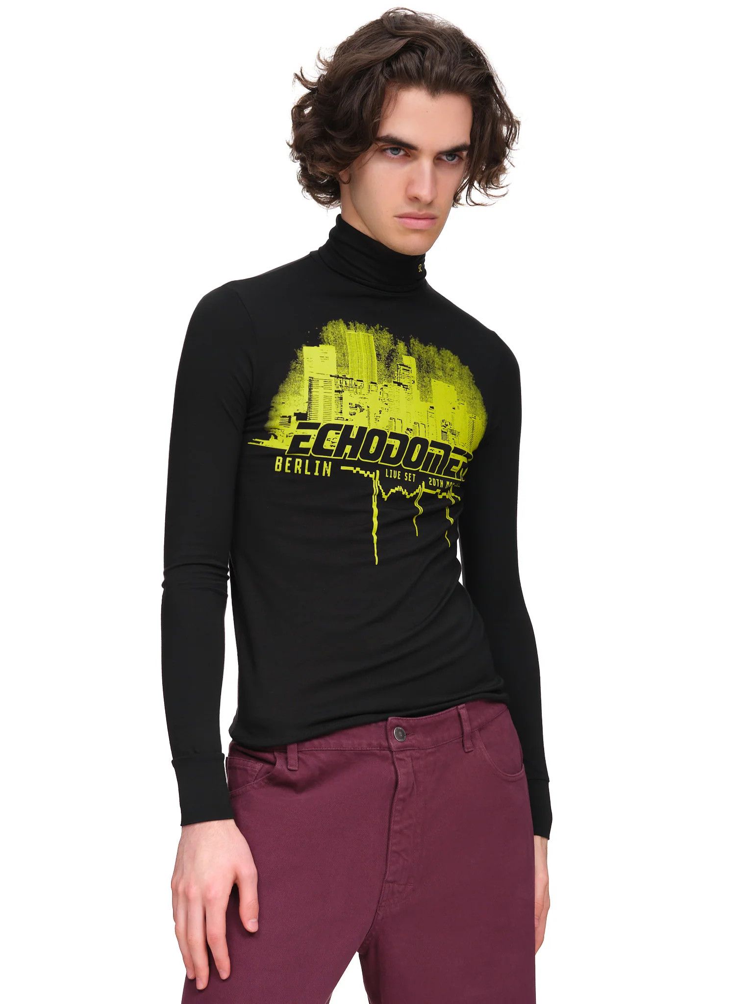 Raf Simons o1y0325 Logo Turtleneck T-Shirt in Black Size US XS / EU 42 / 0 - 2 Thumbnail