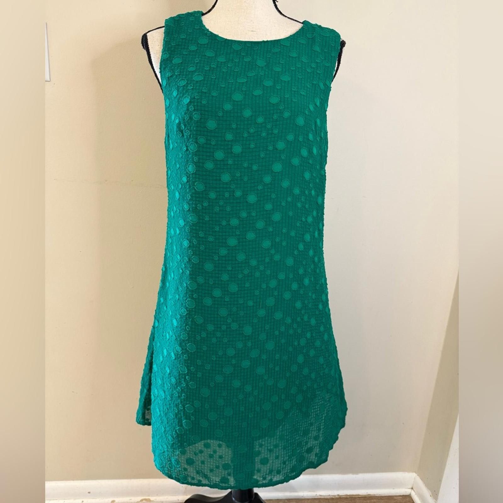 DKNY DKNY green sleeveless midi dress textured pattern SZ 8 Size M / US 6-8 / IT 42-44 - 1 Thumbnail