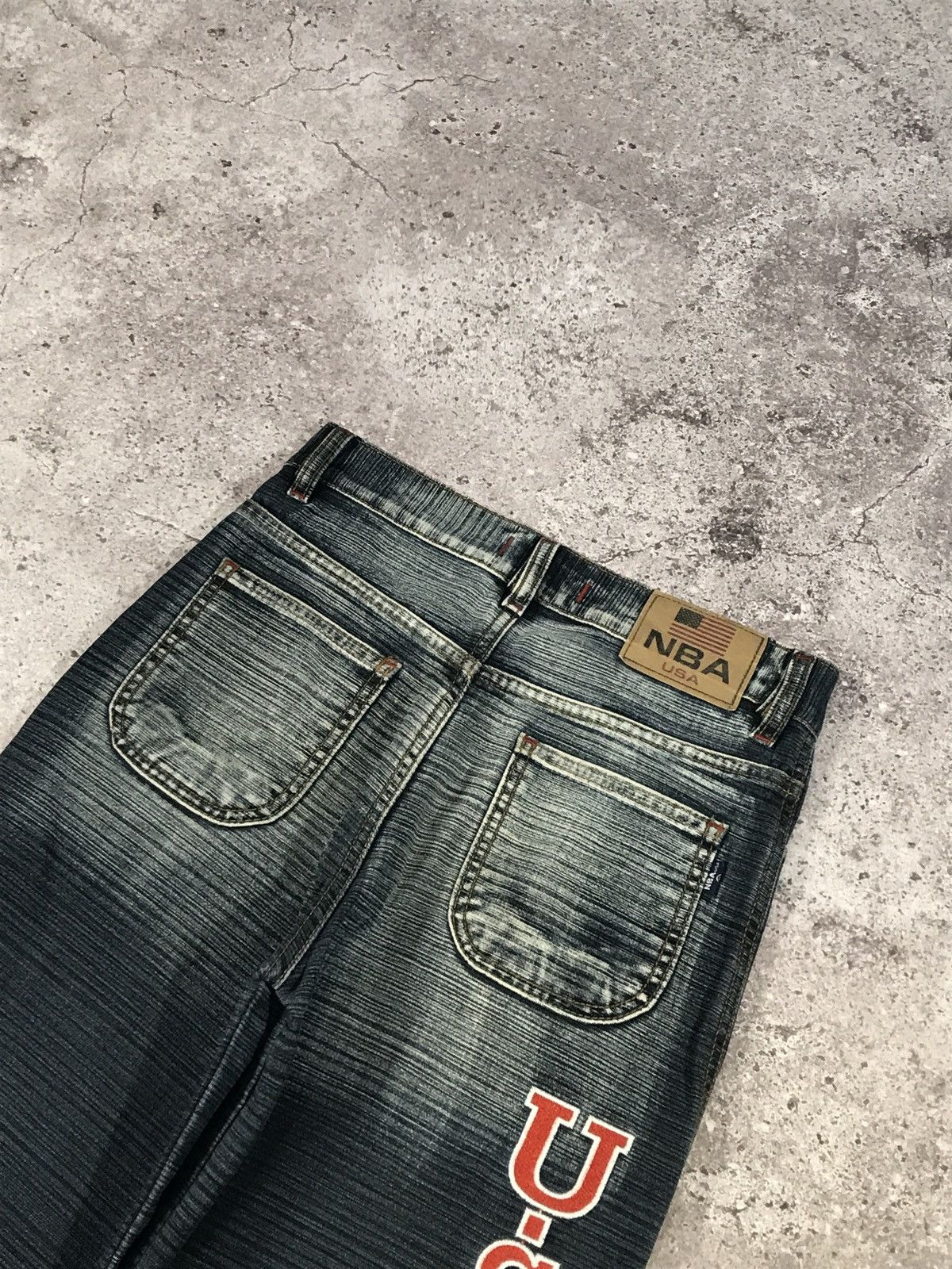 NBA Vintage Y2K Jeans NBA USA Embroiled Logo Blue 26 Size 27" / US 4 / IT 40 - 4 Thumbnail