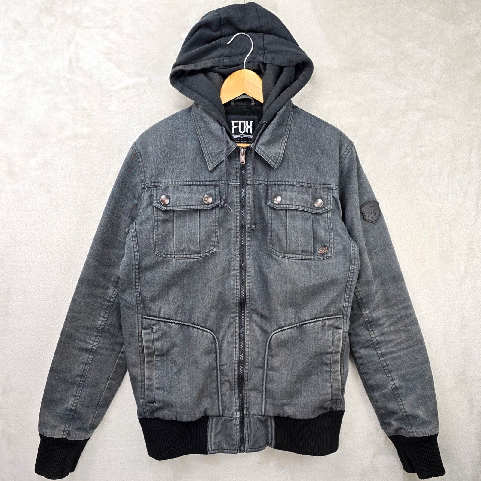 Fox Racing Fox Racing Hooded Jacket Mens Medium Gray Vtg Y2K Motocross Size US M / EU 48-50 / 2 - 1 Thumbnail