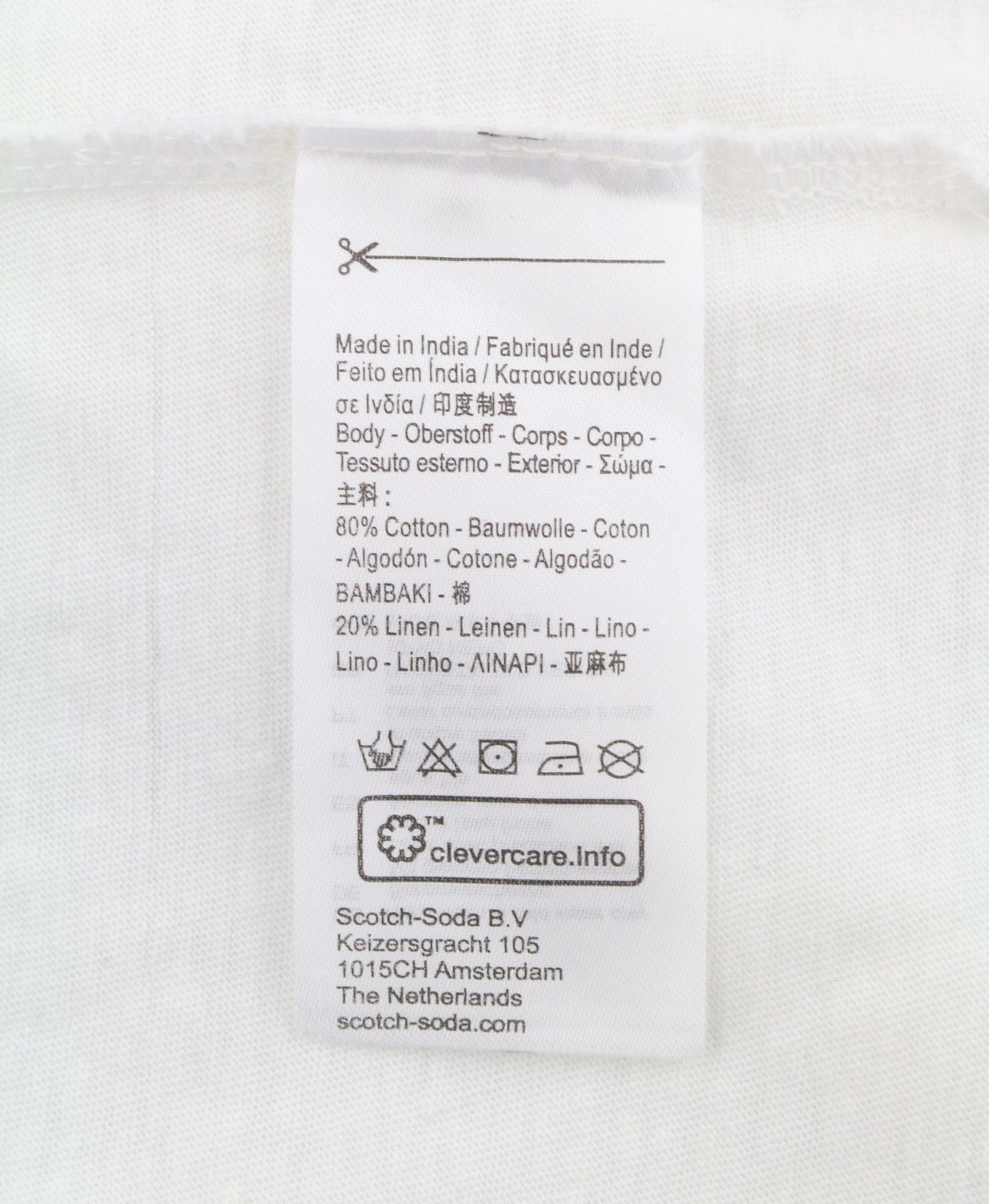 Scotch & Soda M White Linen Blend Crew Neck Tricot Short Sleeve 91043 Size US M / EU 48-50 / 2 - 8 Thumbnail
