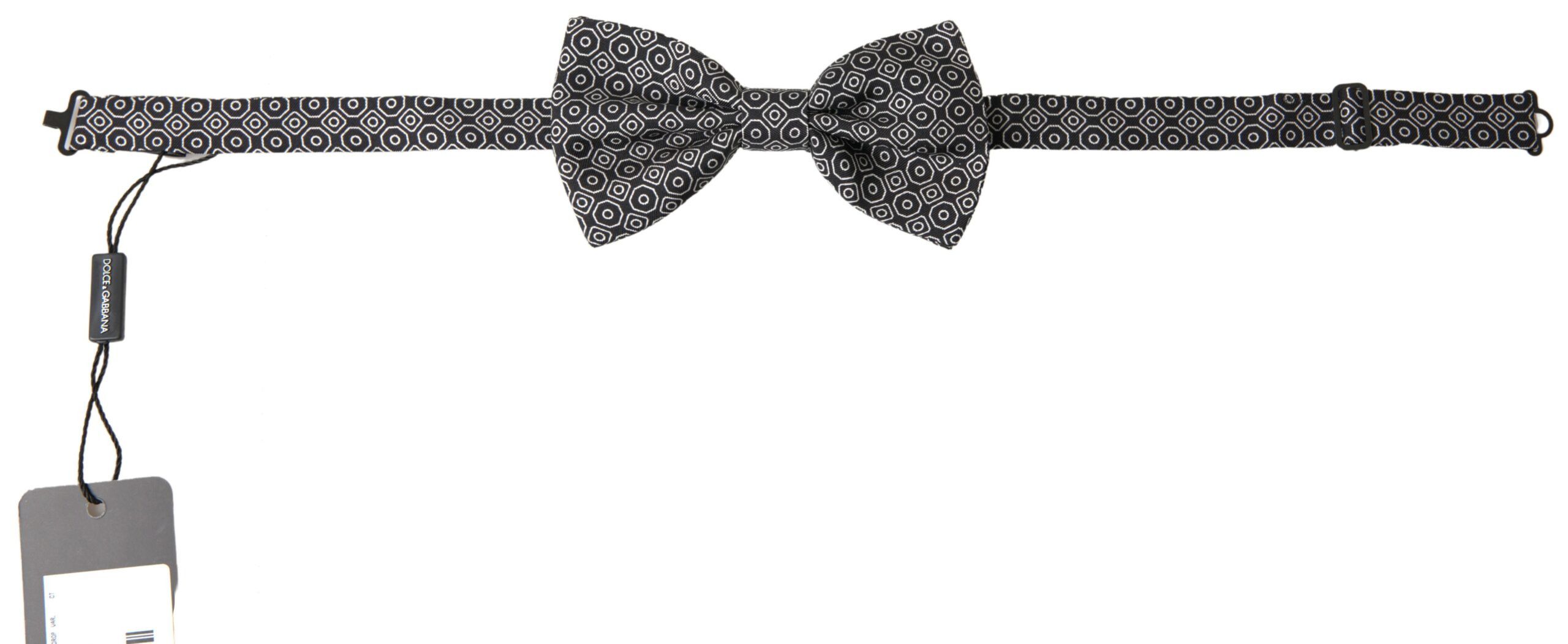 Dolce & Gabbana Elegant Black and White Silk Bow Men's Tie Size ONE SIZE - 1 Thumbnail
