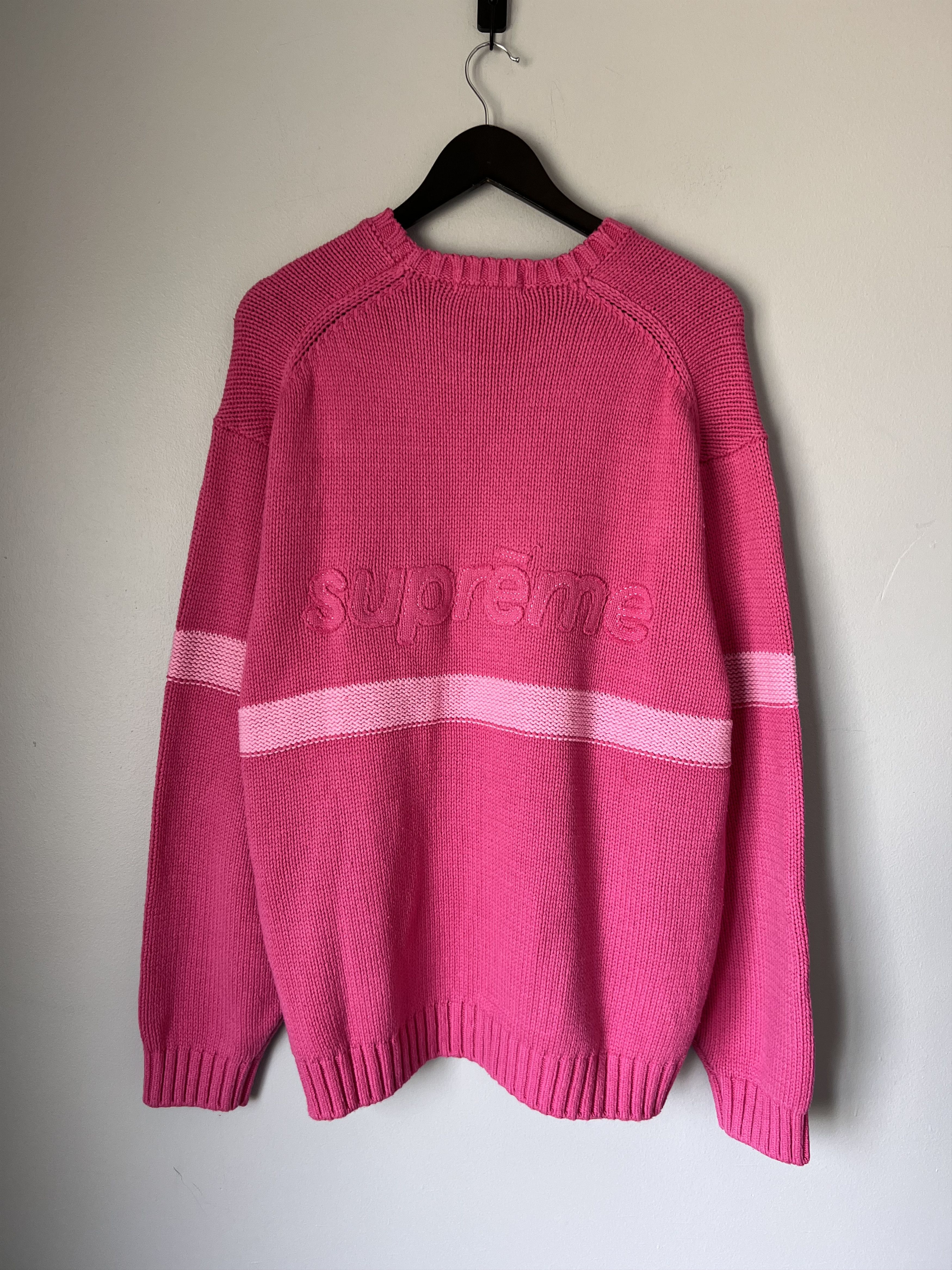 Supreme Supreme Tonal Applique Sweater in Dark Pink | Grailed