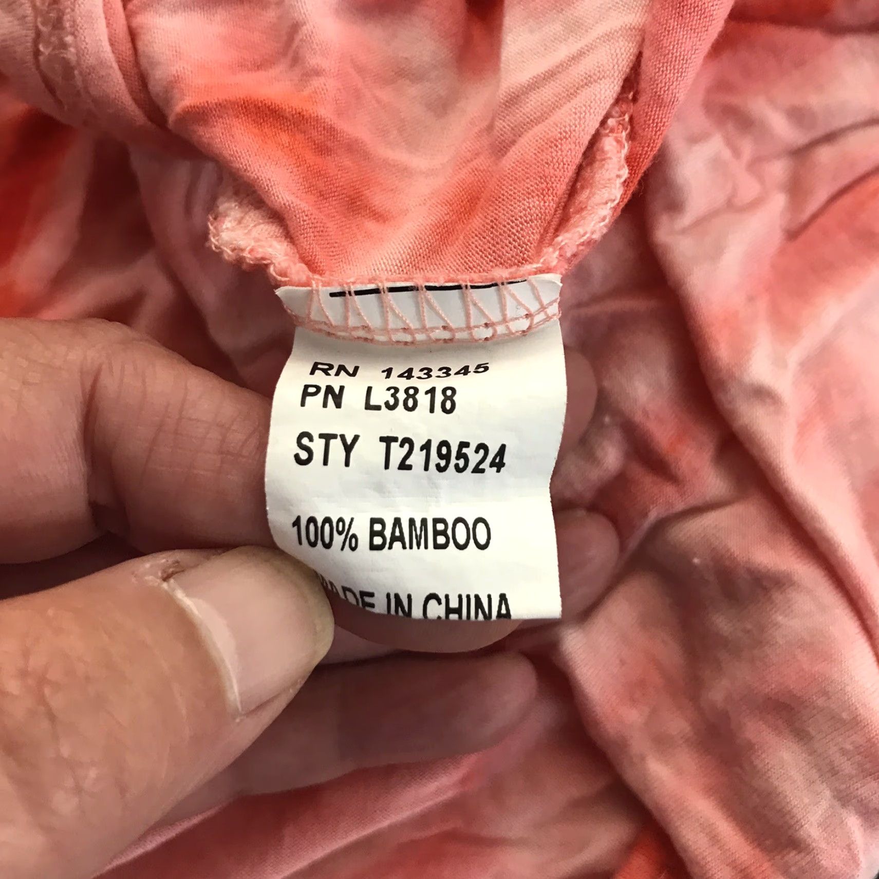 Vintage VINTAGE Piko 1988 Women's Blouse XL Bamboo Tie Dye Scoop Neck Short Sleeve Casual Top Red Pink White Size XL / US 12-14 / IT 48-50 - 4 Thumbnail