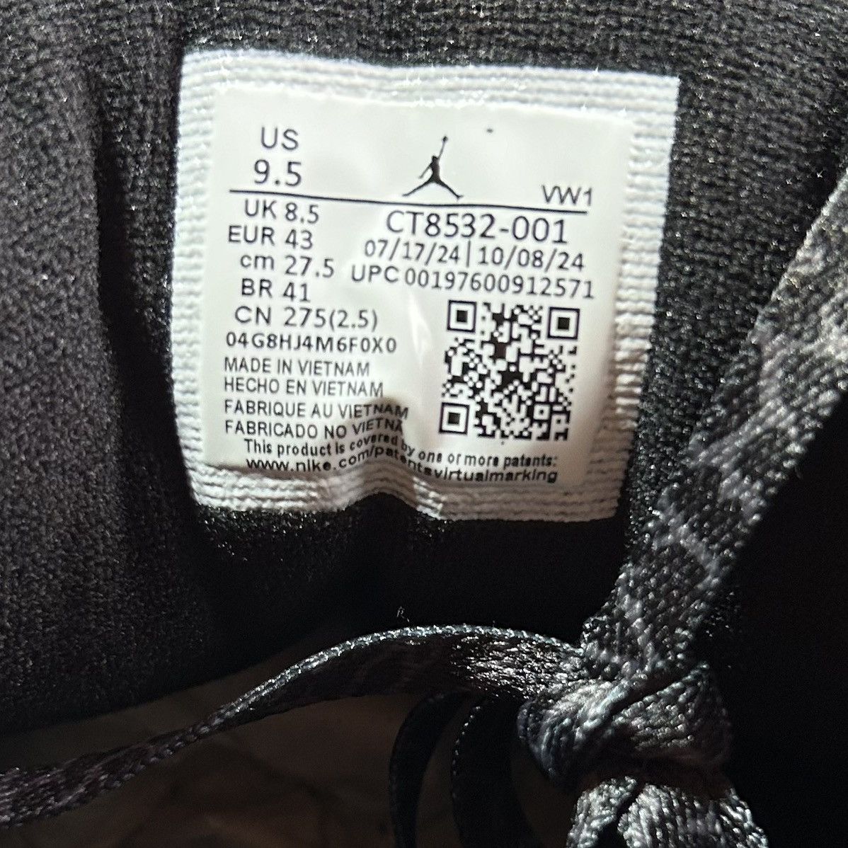 Designer × Jordan Brand × Nike Air Jordan 3 Retro Black Cat 2025 Size 9.5 NEW Authentic Size US 9.5 / EU 42-43 - 5 Thumbnail