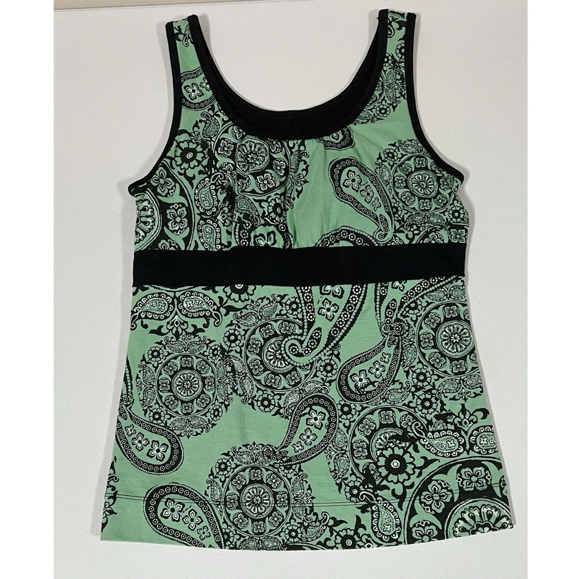 Vintage SJB Active Paisley Print Cami Tank Top Workout Shirt Size S🖤 Size S / US 4 / IT 40 - 1 Thumbnail
