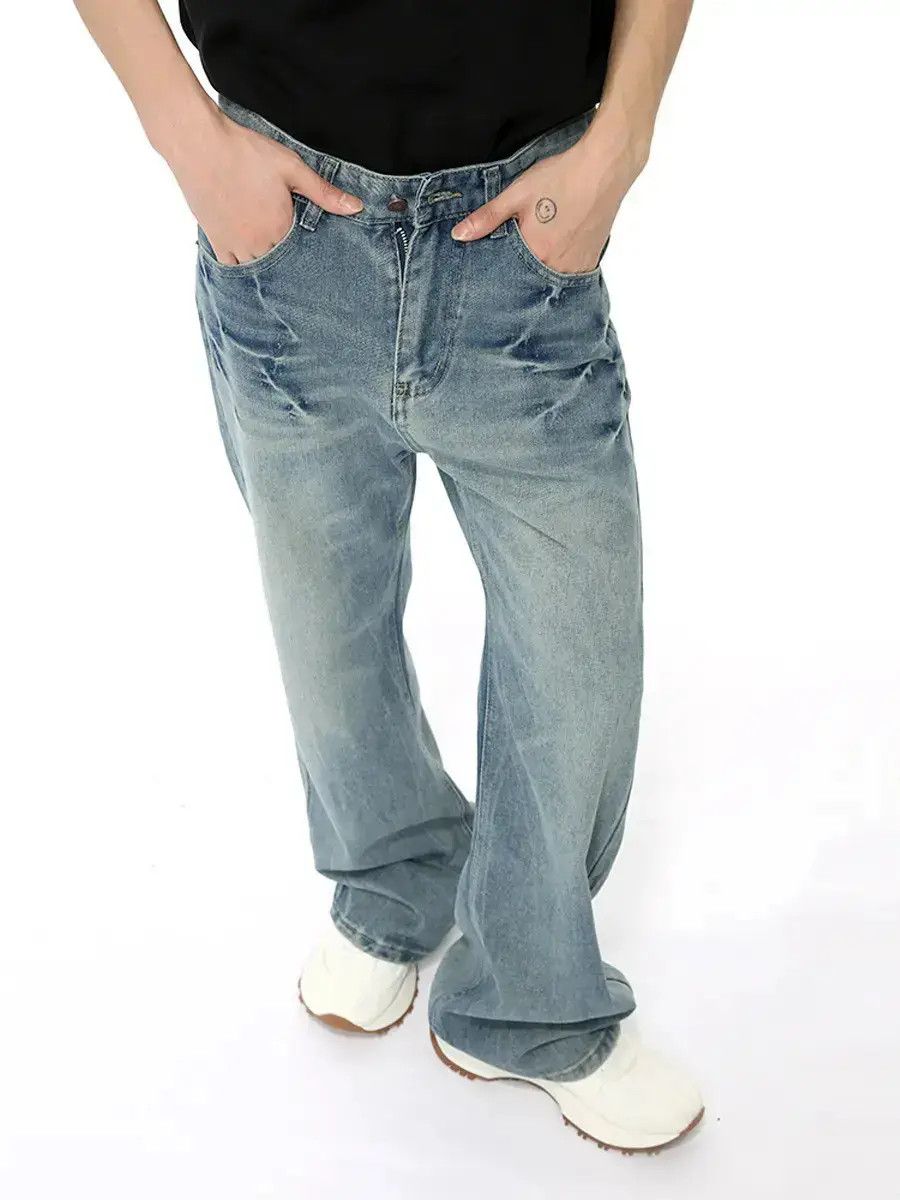 Japanese Brand Retro loose cracked high street jeans Size US 32 / EU 48 - 6 Thumbnail