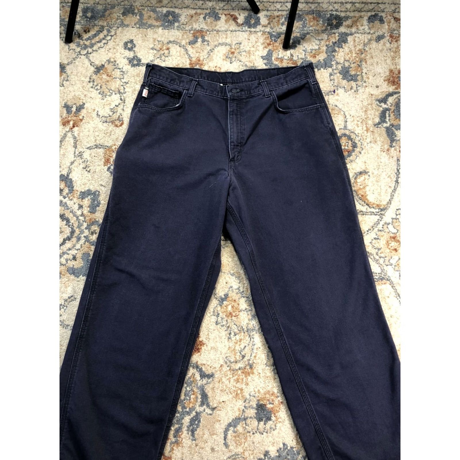 Carhartt Carhartt FR Original Fit Mens 38x32 Blue Denim Carpenter Flame-Resistant Pants blue jeans workwear pants Size US 38 / EU 54 - 3 Thumbnail