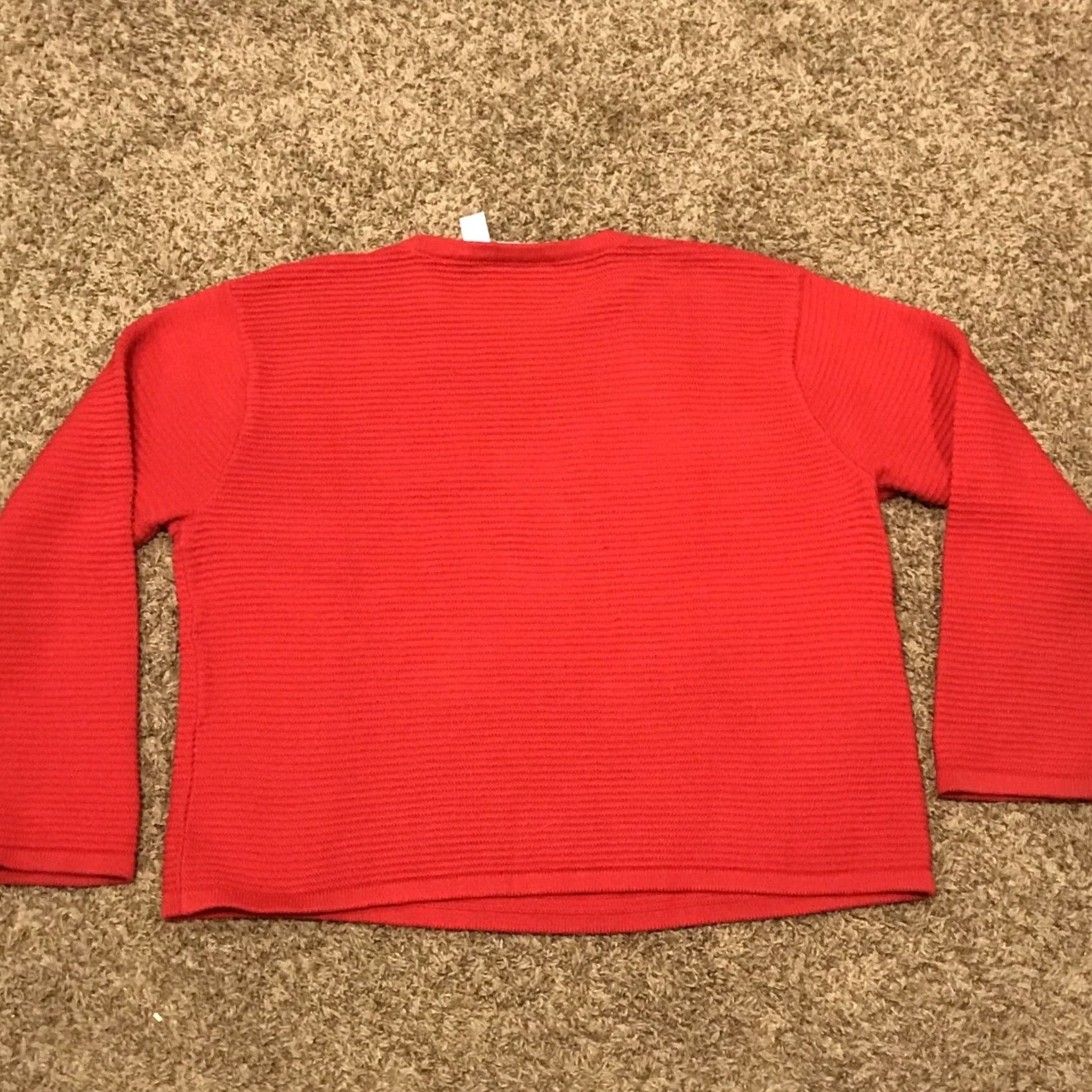 Liz Claiborne VINTAGE Liz Claiborne Golf Pullover Sweater Red XL Ladies Knit Cotton Round Neck Long Sleeve Women 90s N/A Size XL / US 12-14 / IT 48-50 - 4 Thumbnail