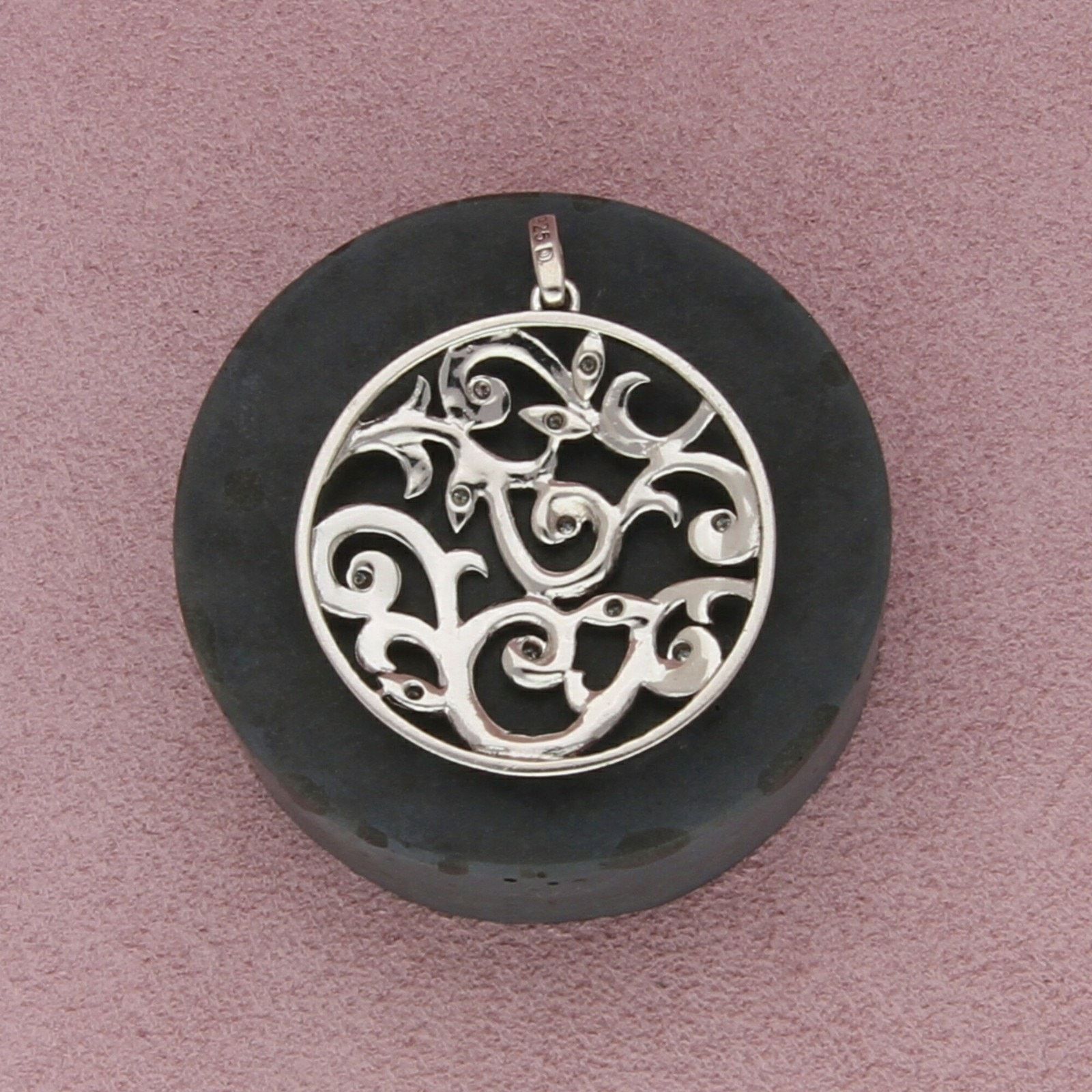 Sterling Silver sterling silver diamond swirls pendant Size ONE SIZE - 2 Thumbnail