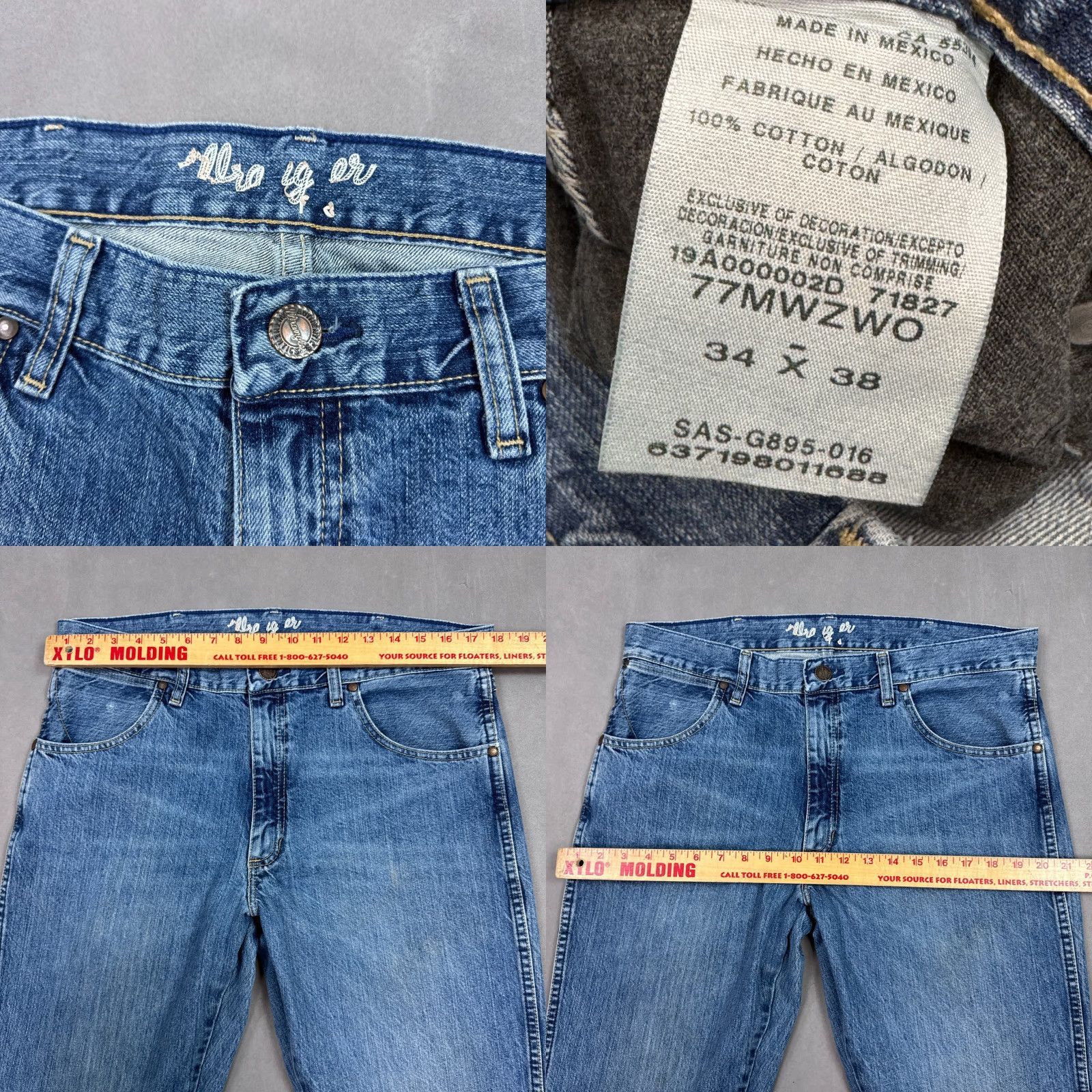 Wrangler Wrangler Jeans Mens 34x38 Blue Retro Bootcut Slim Western Denim Pant Cowboy Work Size US 34 / EU 50 - 8 Thumbnail