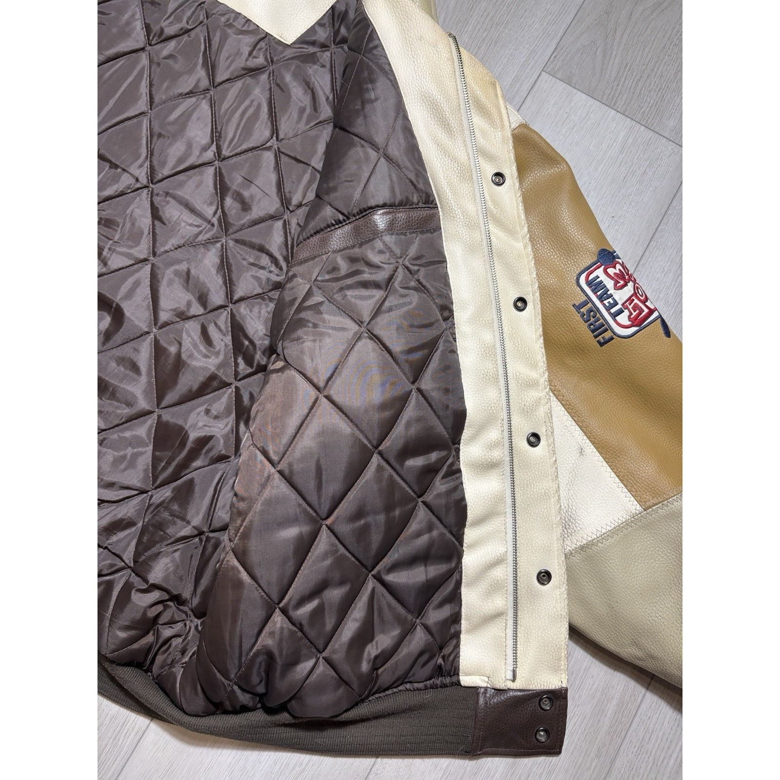 Other Raw Blue Patchwork Varsity Jacket Mens 3XL Basketball Y2K Size US XXL / EU 58 / 5 - 10 Thumbnail
