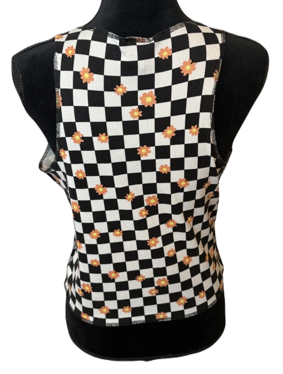 rue21 (Rue 21) Checkered Floral Tank Top: Size XL Size XL / US 12-14 / IT 48-50 - 2 Thumbnail