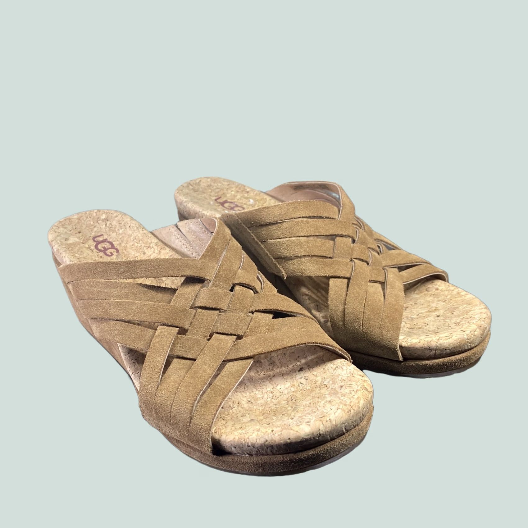 Ugg UGG Sandal Womens 8 Brown Leather Wedge Slide Heel Style Slide - Size US 8 / IT 38 - 1 Thumbnail