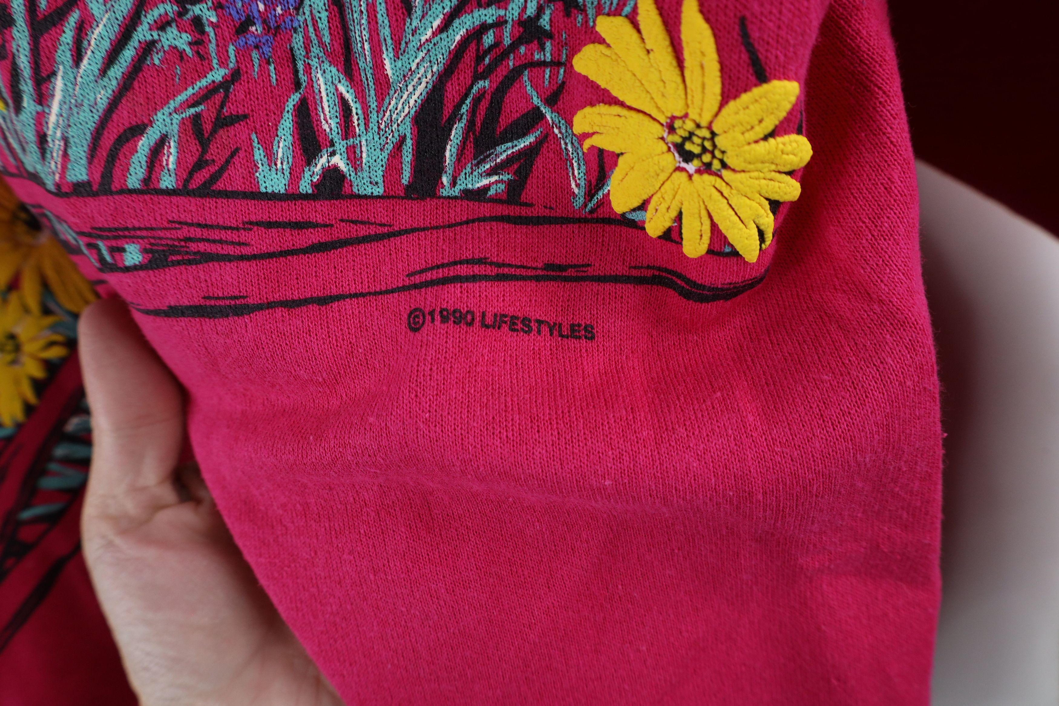 Vintage Vintage 90s Streetwear Island Flower Collared Sweatshirt USA Size L / US 10 / IT 46 - 6 Thumbnail