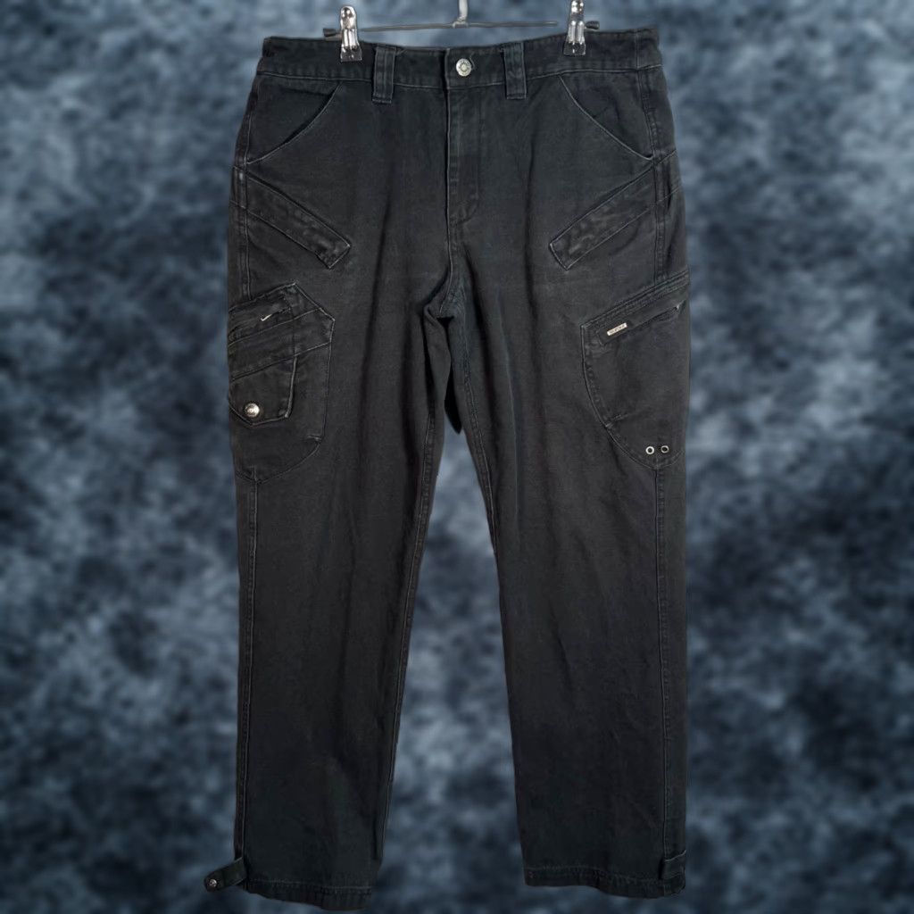 Pelle Pelle VINTAGE Pelle Pelle Jeans Black Straight Leg Cargo Pants Adult Mens 32x31 Cotton 100% Black Mens Size US 32 / EU 48 - 1 Thumbnail