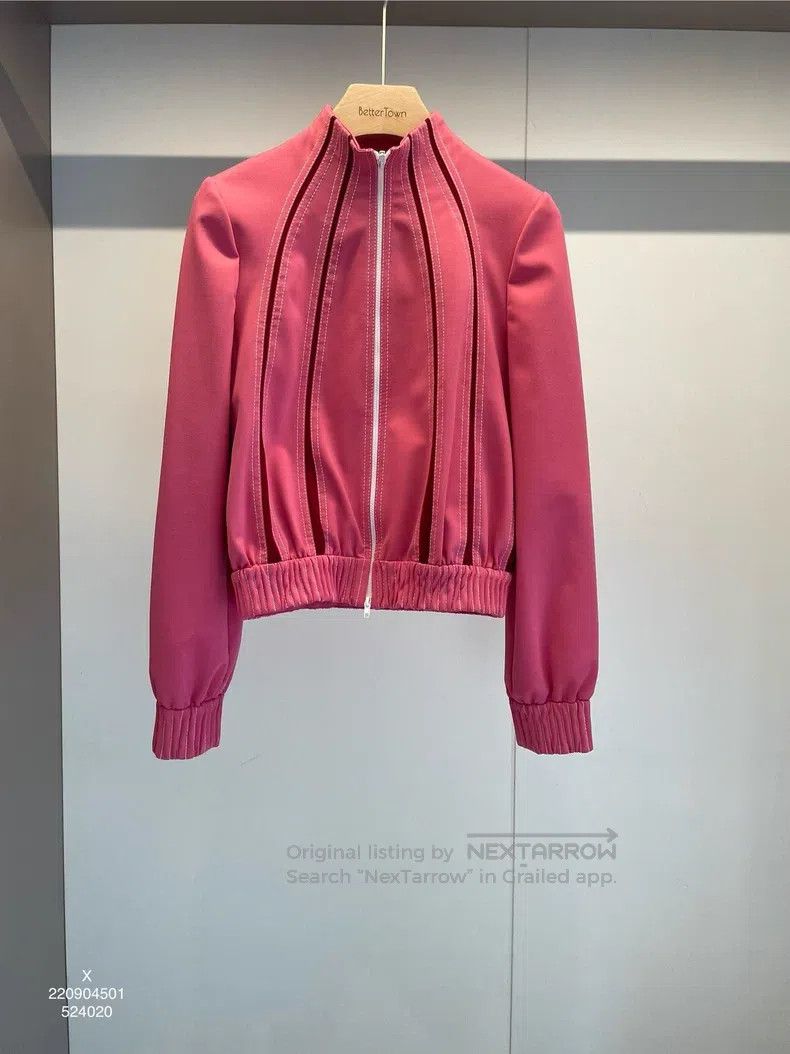 Valentino Valentino Rose red polyester stand-up collar jacket Size S / US 4 / IT 40 - 1 Thumbnail