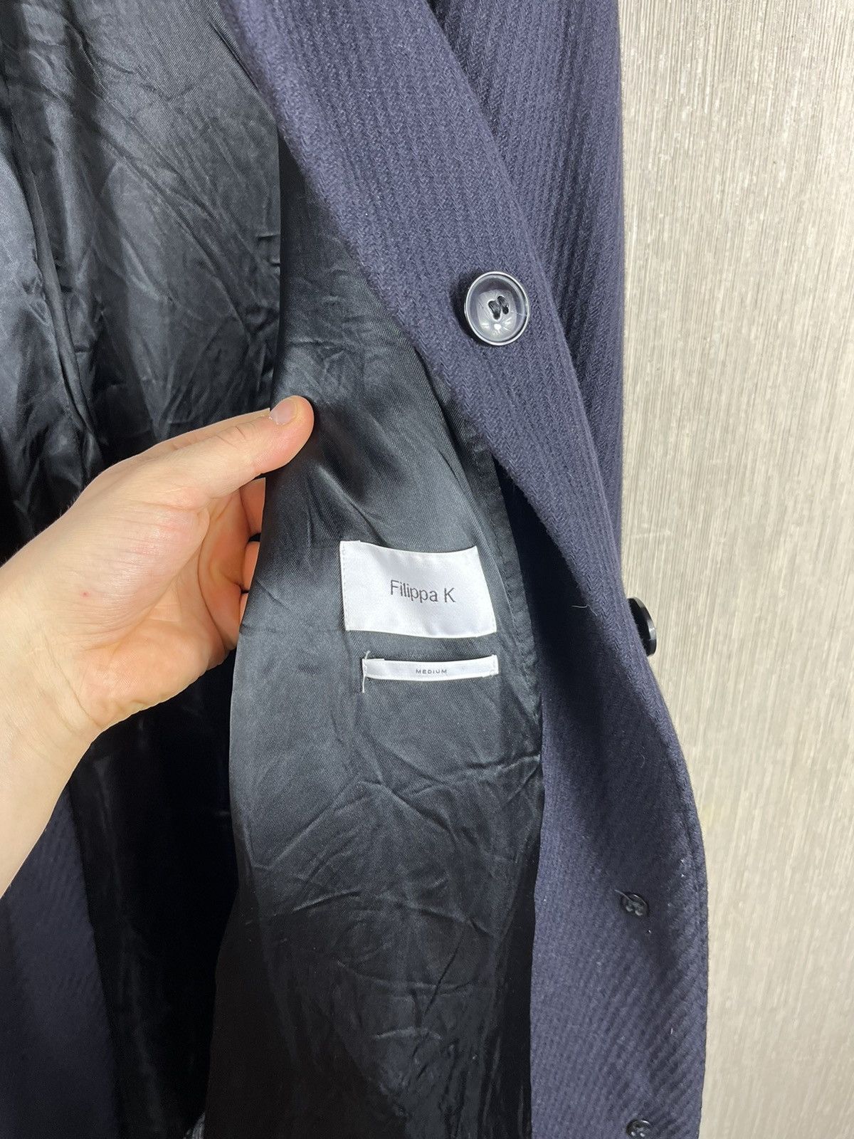 Designer × Filippa K Filippa K AW16 Iza wool belt coat navy designer Size M / US 6-8 / IT 42-44 - 21 Thumbnail