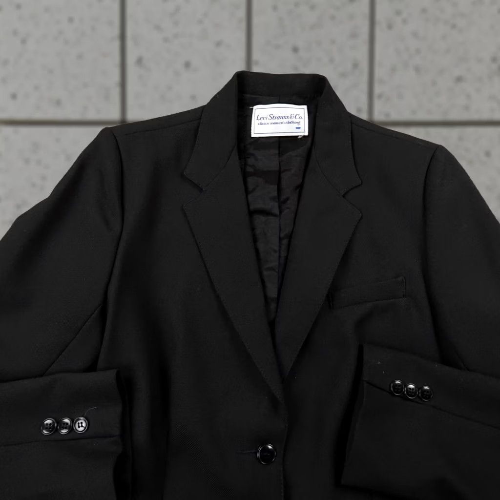 Levi's VTG Levi's Jacket Blazer Womens 14 Black Button Overcoat Levi Strauss Wool Jacket Coat Size XL / US 12-14 / IT 48-50 - 1 Thumbnail