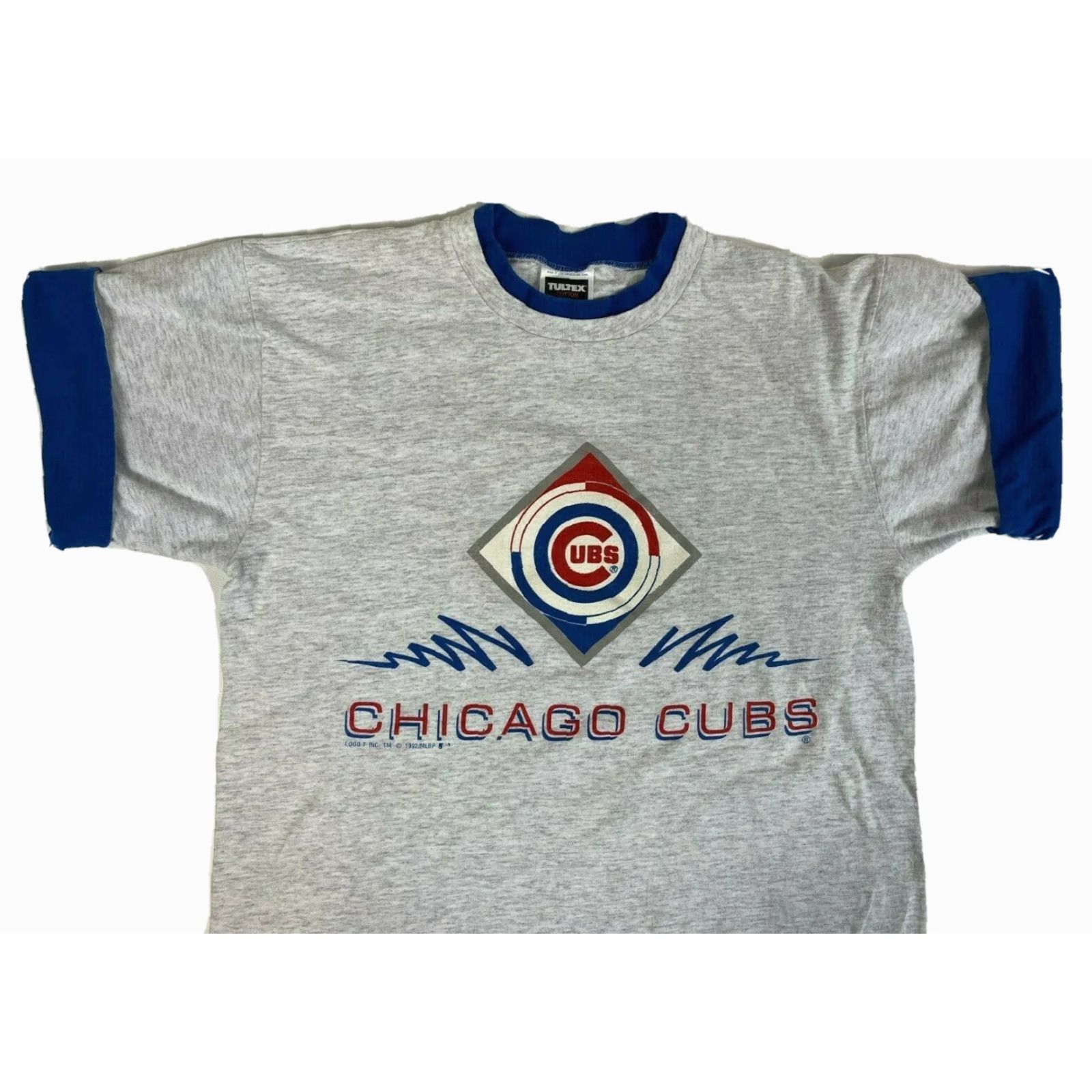 Tultex VINTAGE Chicago Cubs T-Shirt 1992 Tultex Made in USA Sz L Gray 90s Sports USA Mens Boys Women Girls Regular Short Sleeve Crew Neck Size L Size US L / EU 52-54 / 3 - 3 Thumbnail