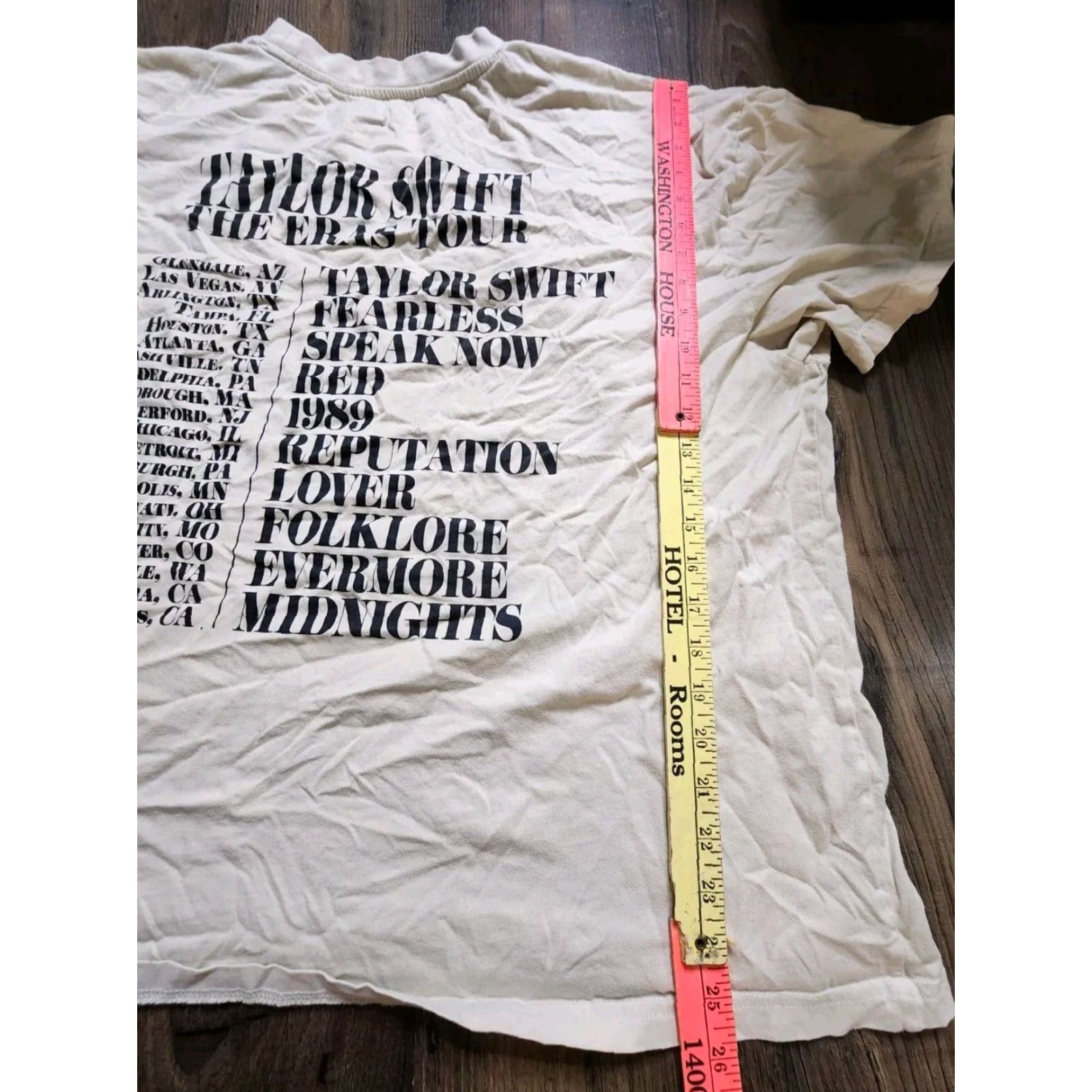 Vintage Taylor Swift The Eras Tour T Shirt - Beige Cotton Crew Neck Short Sleeve - Mens 2XL - Music Band Shirt Size US XXL / EU 58 / 5 - 3 Thumbnail
