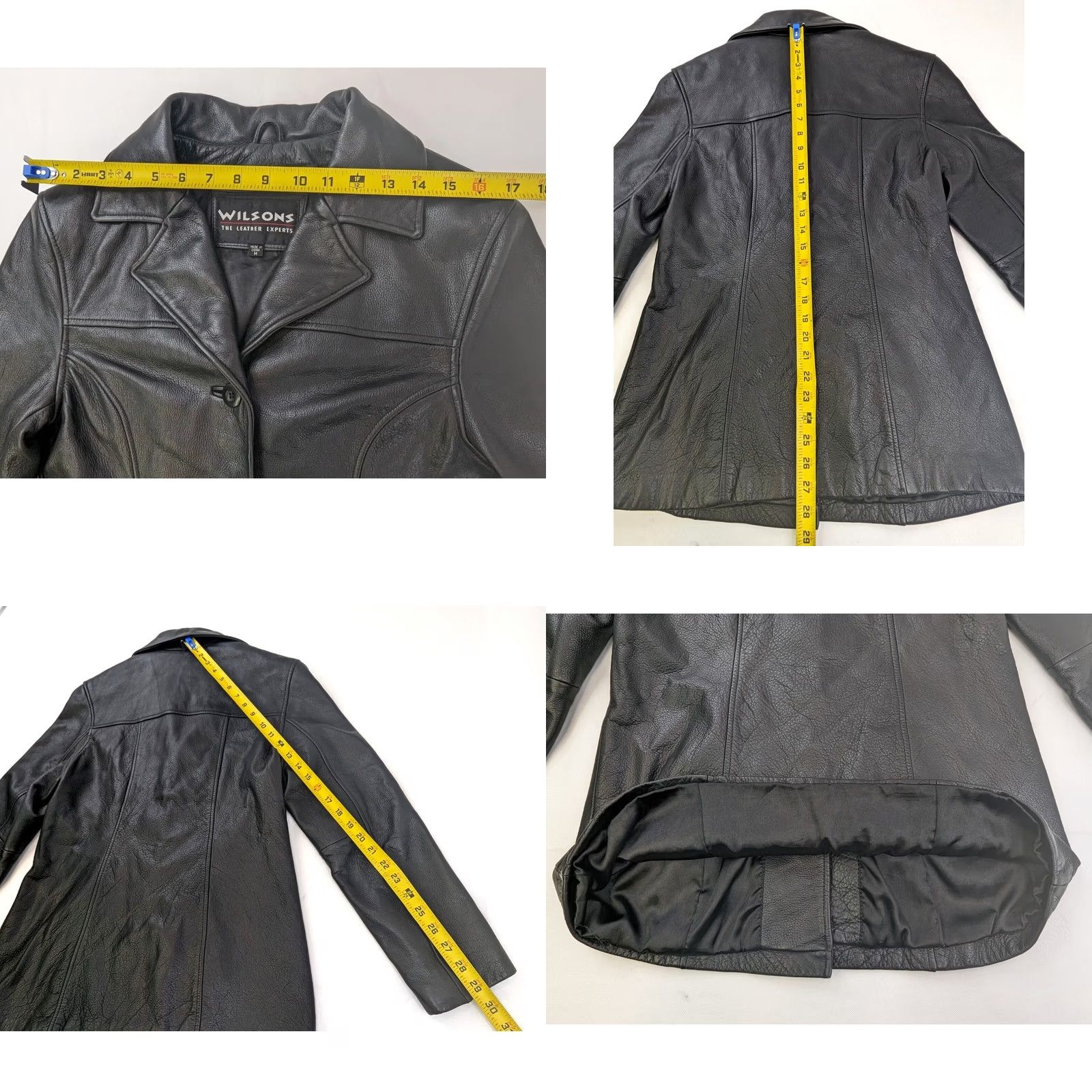 Vintage VINTAGE Wilson’s Leather Pebble Leather Pea Coat Women M Black Button Jacket Heavyweight USA Jacket Size M / US 6-8 / IT 42-44 - 8 Thumbnail