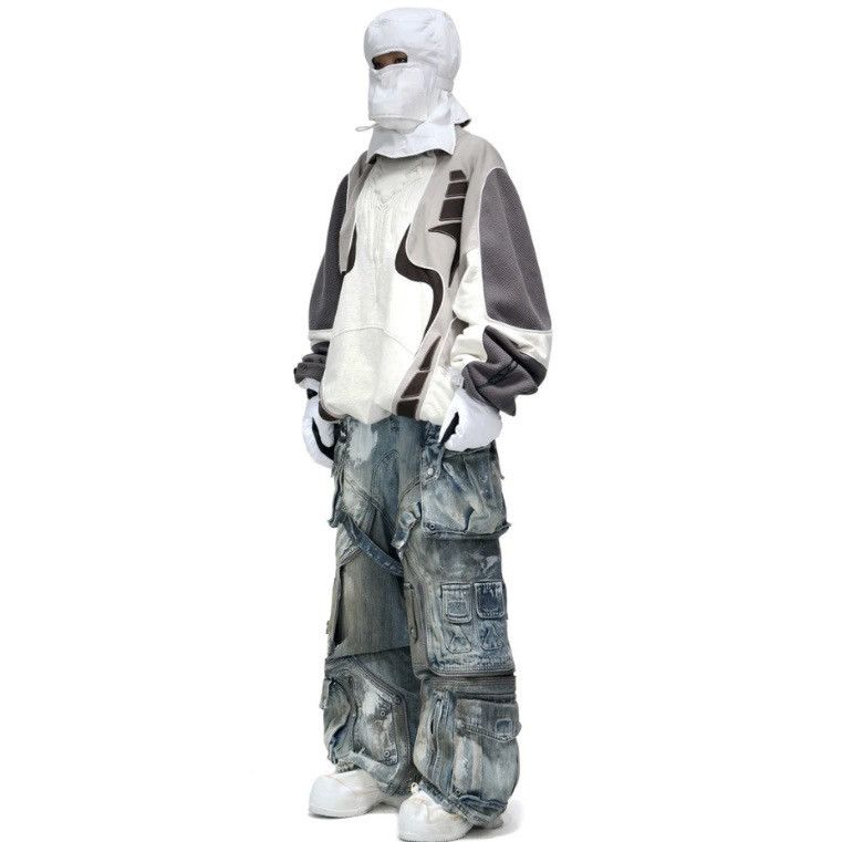 Designer Person soul White Stain GraffitiCargo Pants Size US 33 - 3 Thumbnail