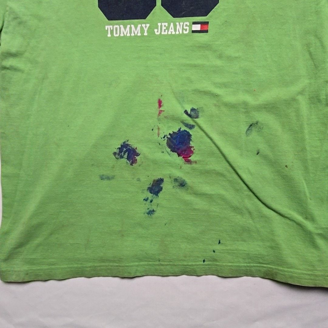 Tommy Jeans Tommy Jeans Graphic Tee Green Logo 85 Paint Stains L Shirt Size US L / EU 52-54 / 3 - 2 Thumbnail