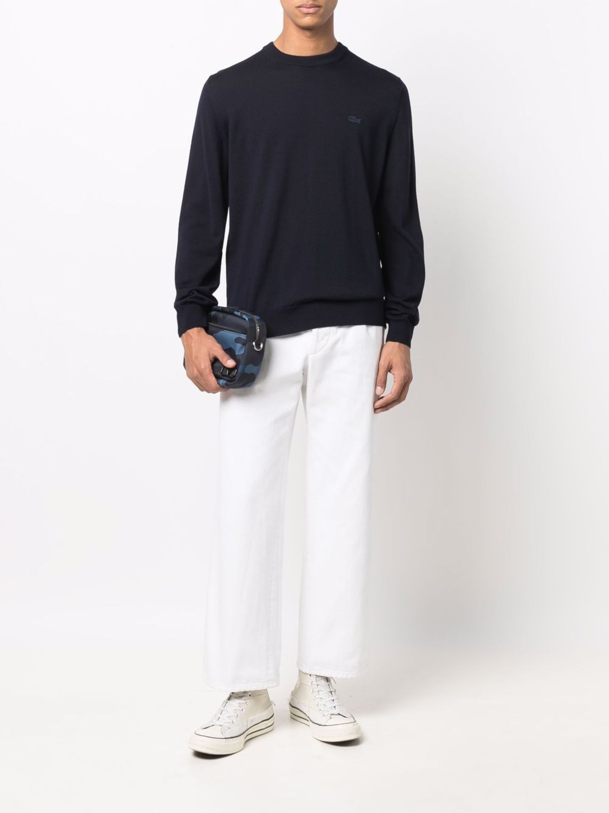 Lacoste o1s22i1n1124 Wool Crewneck Pullover Sweater in Blue Size US L / EU 52-54 / 3 - 2 Thumbnail