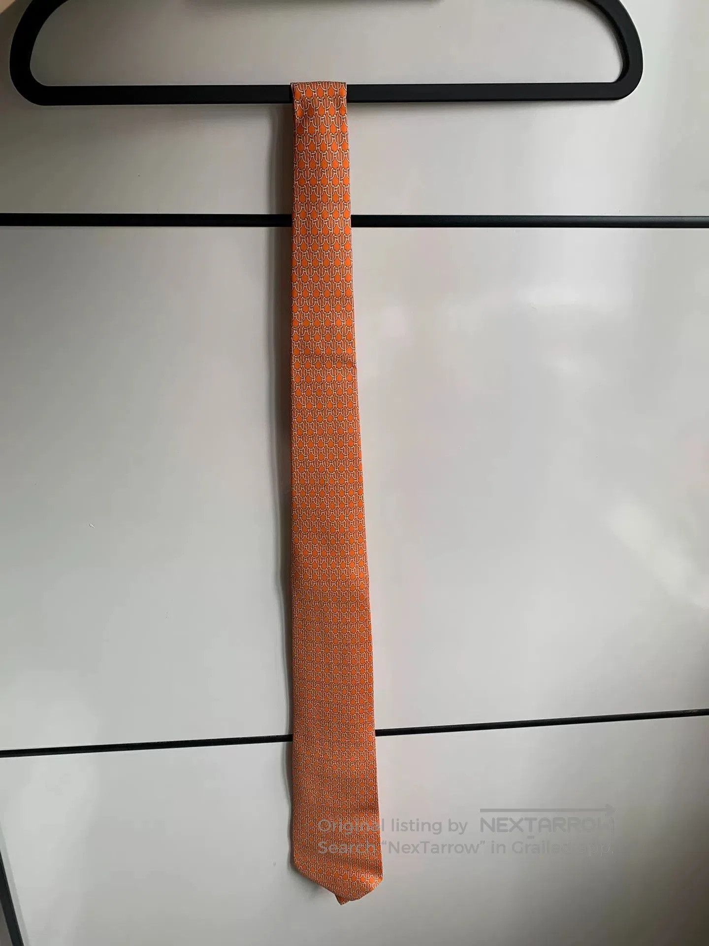 Hermes Hermès Orange Silk Tie. Size ONE SIZE - 1 Thumbnail