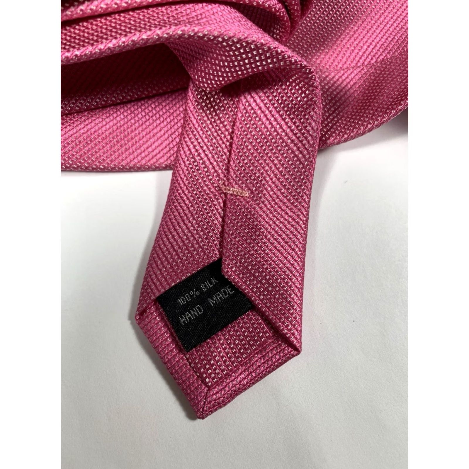 Vintage John Langford London Neck Tie Pink 100% Silk Modern Slim 3" Geometric Mens Tie Size ONE SIZE - 5 Thumbnail