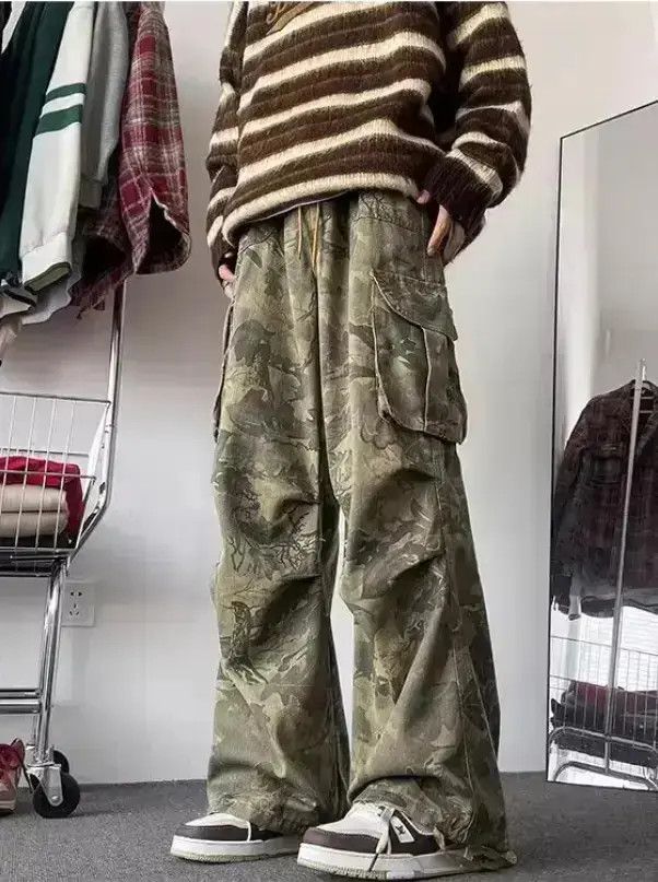Japanese Brand Loose straight leg wide leg camouflage jeans Size US 32 / EU 48 - 6 Thumbnail