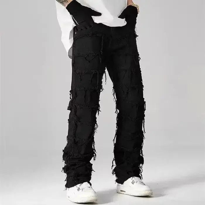 Japanese Brand Black Color Straight Y2K Grunge Jeans Pants Size US 30 / EU 46 - 2 Thumbnail