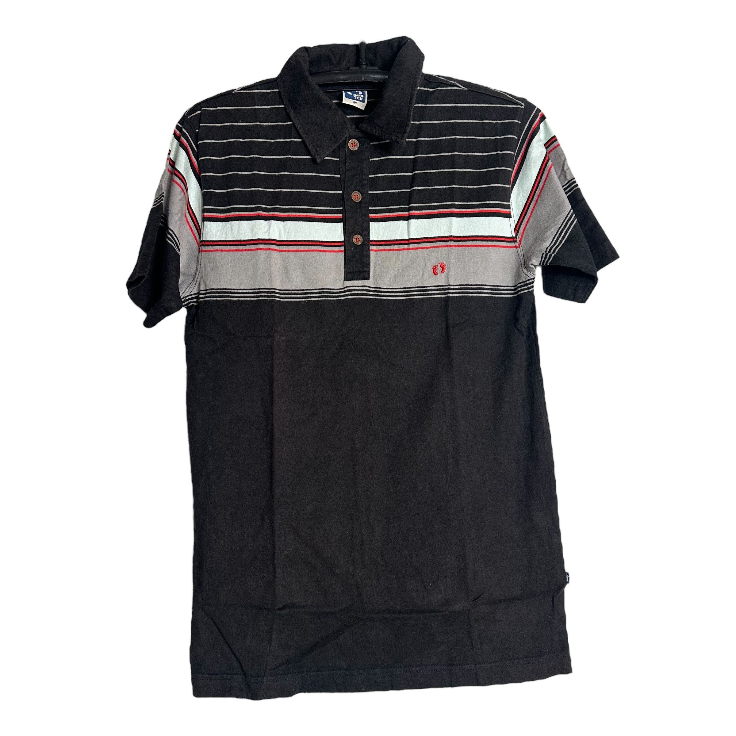 Hang Ten 🔥RARE🔥Vintage HANG TEN Selvedge Wooden Button Polo Shirt Size US M / EU 48-50 / 2 - 1 Thumbnail