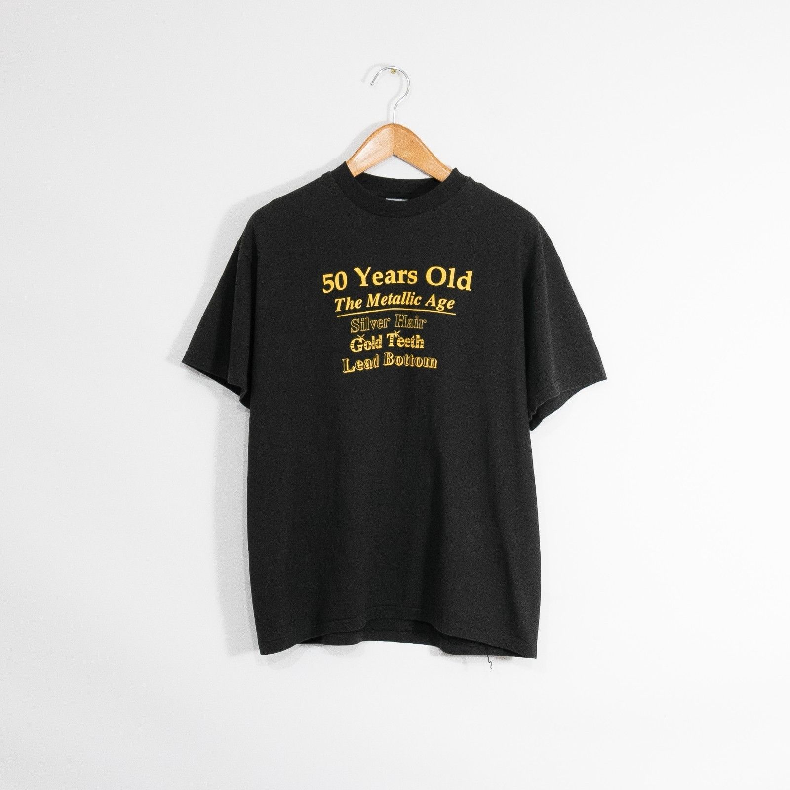 Vintage Vintage 90s Funny Middle Age 50 Years Old T Shirt Mens Large Size US L / EU 52-54 / 3 - 1 Thumbnail