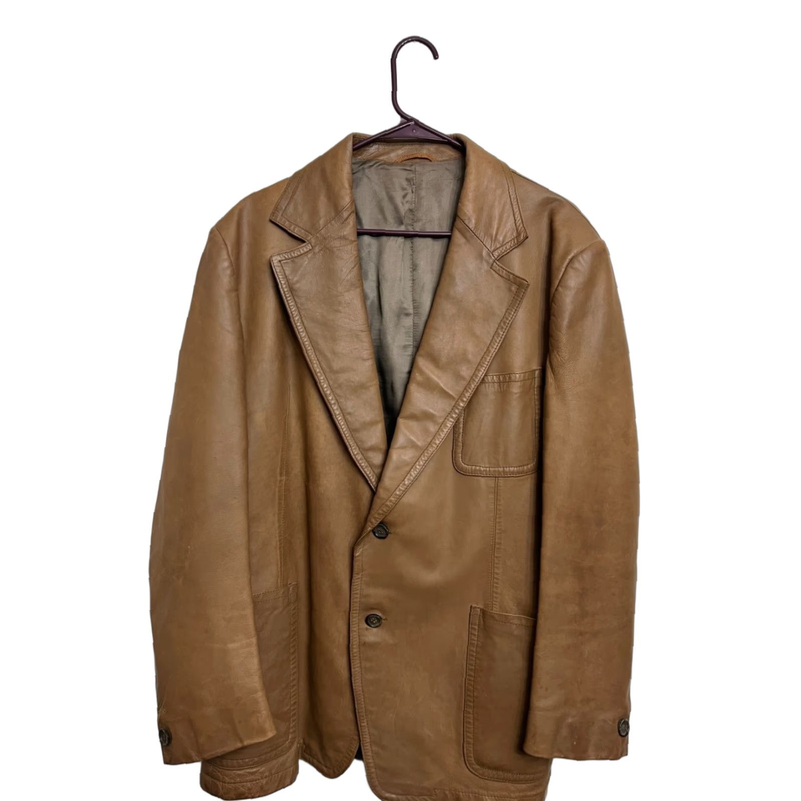 Neiman Marcus VINTAGE Neiman Marcus Leather Jacket Mens Brown 1970s M Leather Casual Classic Size US M / EU 48-50 / 2 - 1 Thumbnail