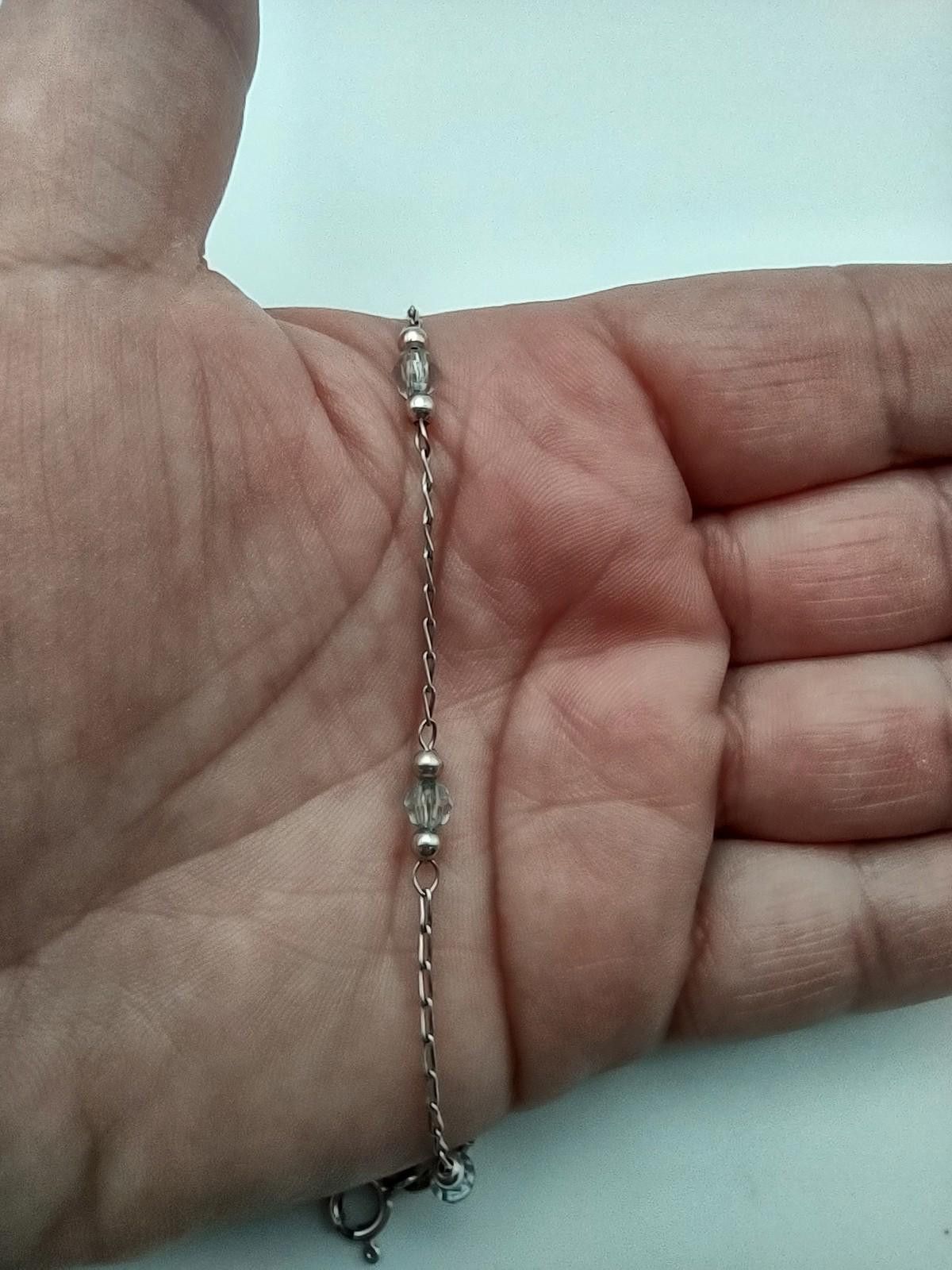 The Unbranded Brand 925 Sterling Silver Italy 7" Beaded Station Bracelet 1.8g Size ONE SIZE - 2 Thumbnail