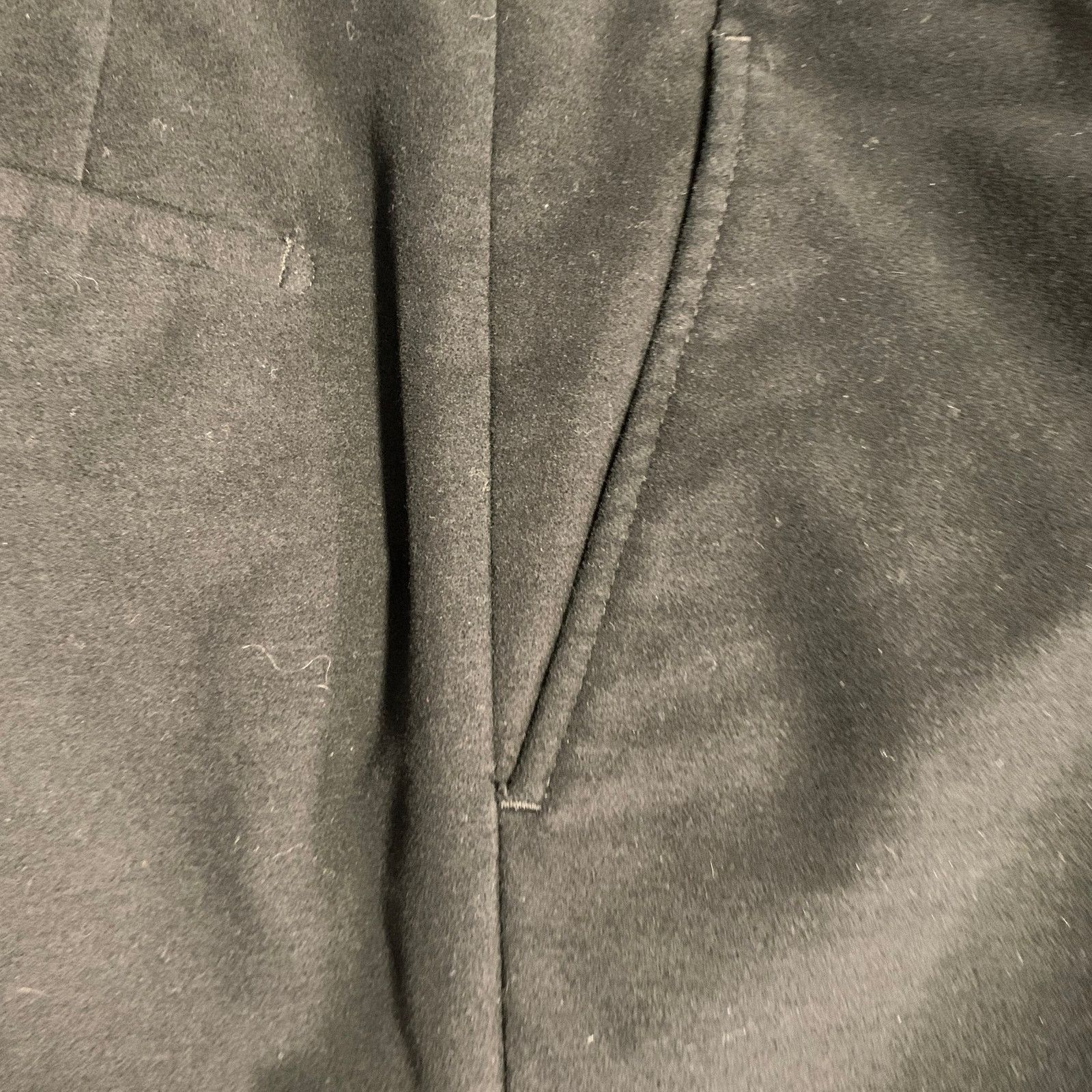 Prada PRADA Regular Black Velvet Cotton Blend Notch Lapel Suit Size 38R - 10 Thumbnail