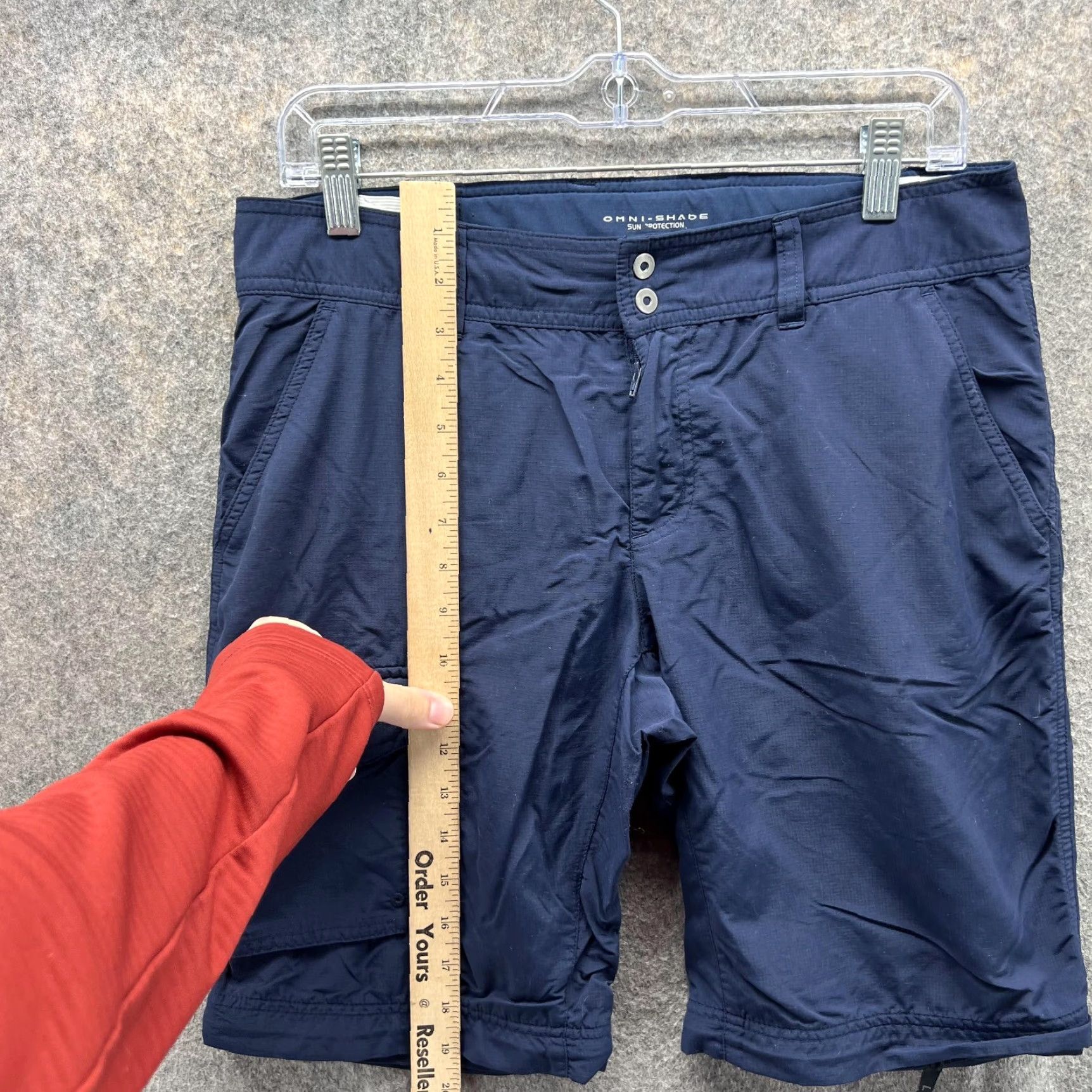 Vintage Columbia Shorts Women 8 Shorts Blue Navy Chino Flat Front Omni Shade PFG Hiking Pants Activewear Casual Travel Size 30" / US 8 / IT 44 - 6 Thumbnail