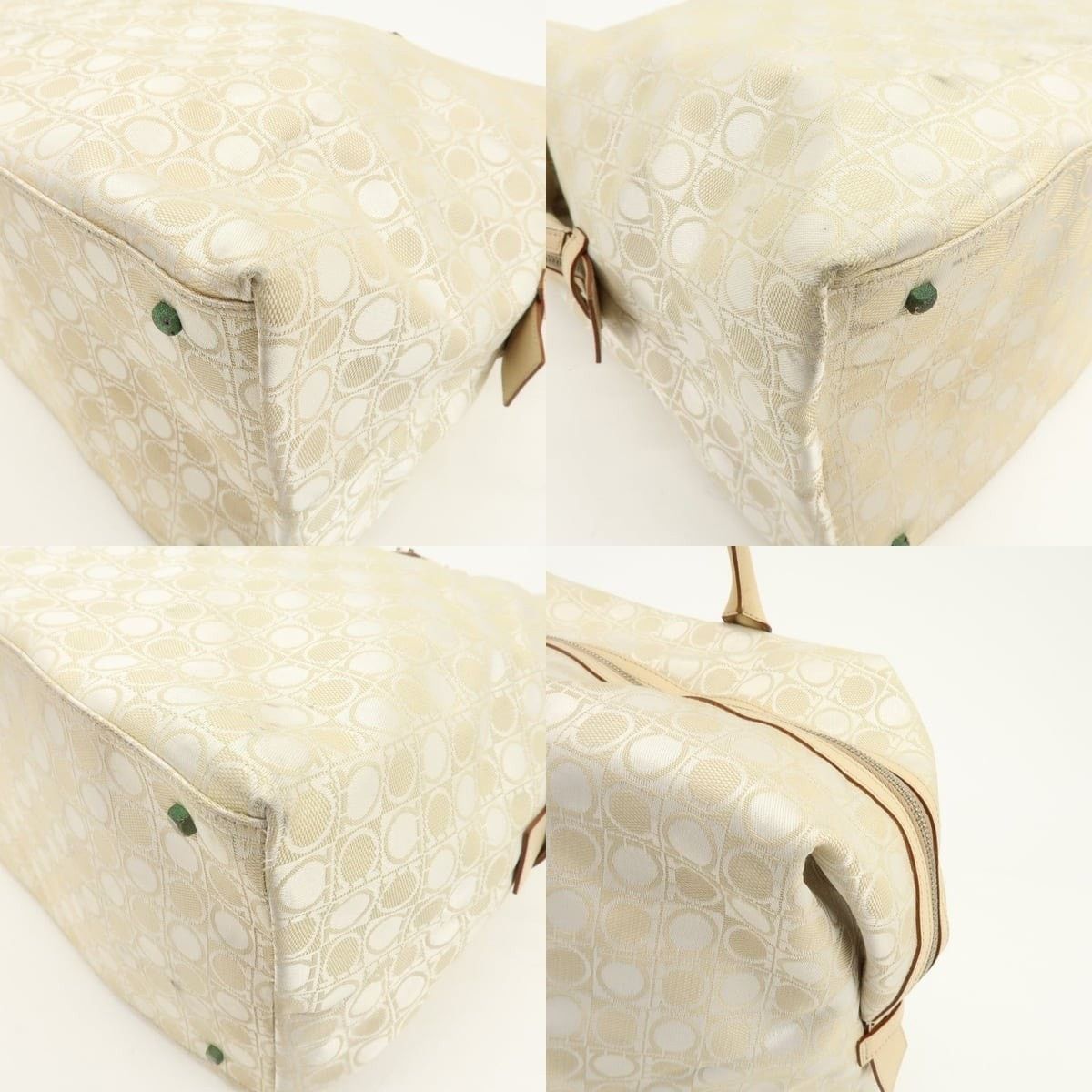 Salvatore Ferragamo Ferragamo Gancini Canvas Tote Beige Size ONE SIZE - 5 Thumbnail