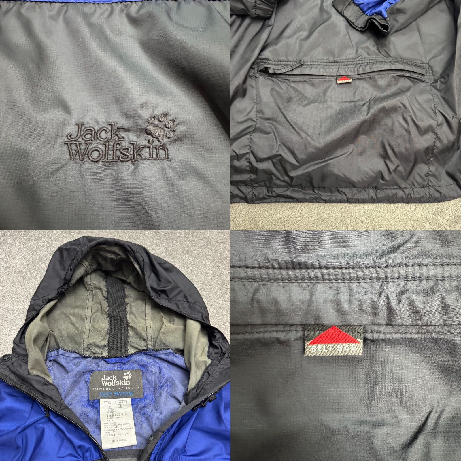 Jack Wolfskin VINTAGE Jack Wolfskin Windbreaker Jacket Men Medium Blue Casual Outdoor Hiking Waterproof Softshell Size US M / EU 48-50 / 2 - 8 Thumbnail