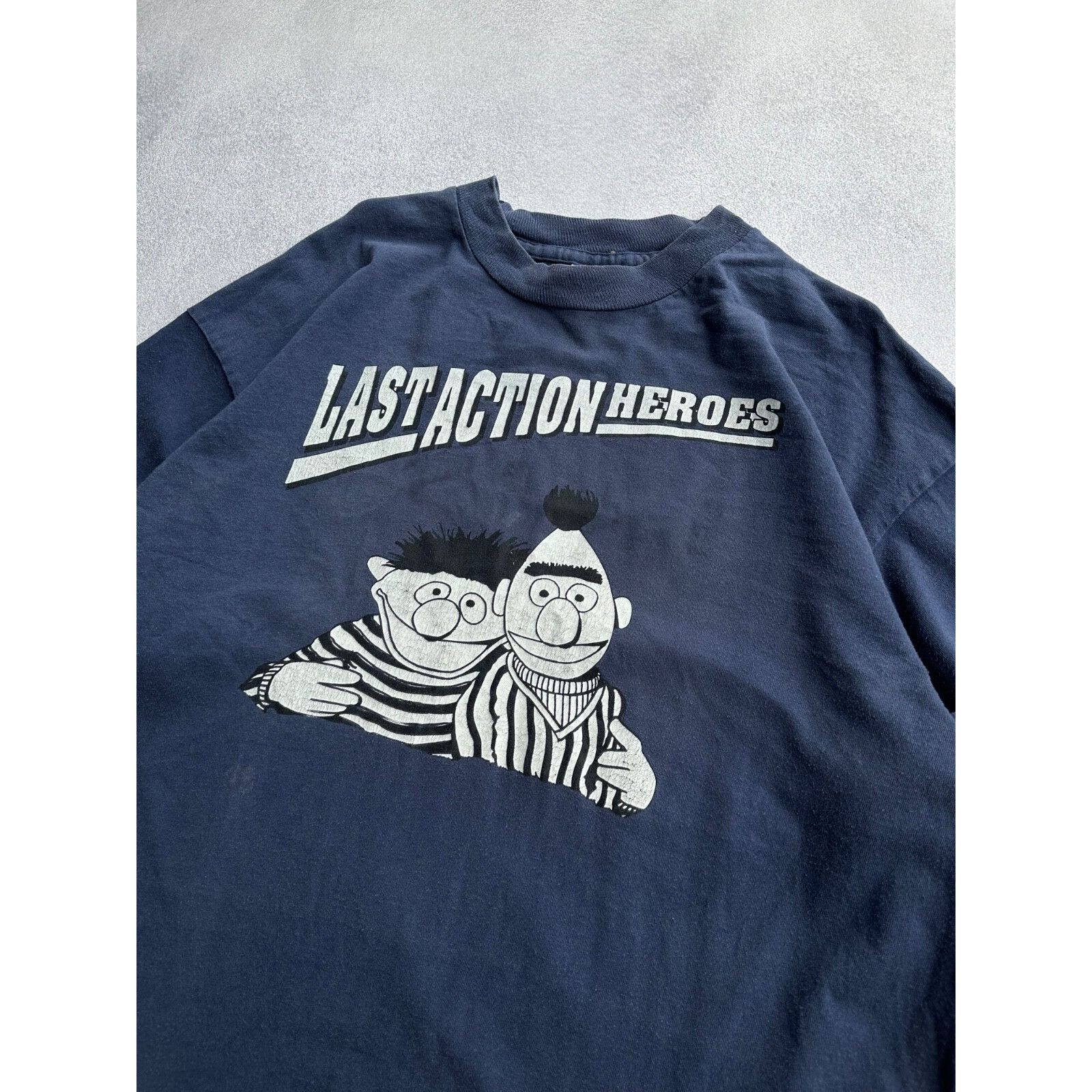 Vintage VTG Sesame Street Last Action Heroes 90s Cartoon Long Sleeve Size US XL / EU 56 / 4 - 6 Thumbnail