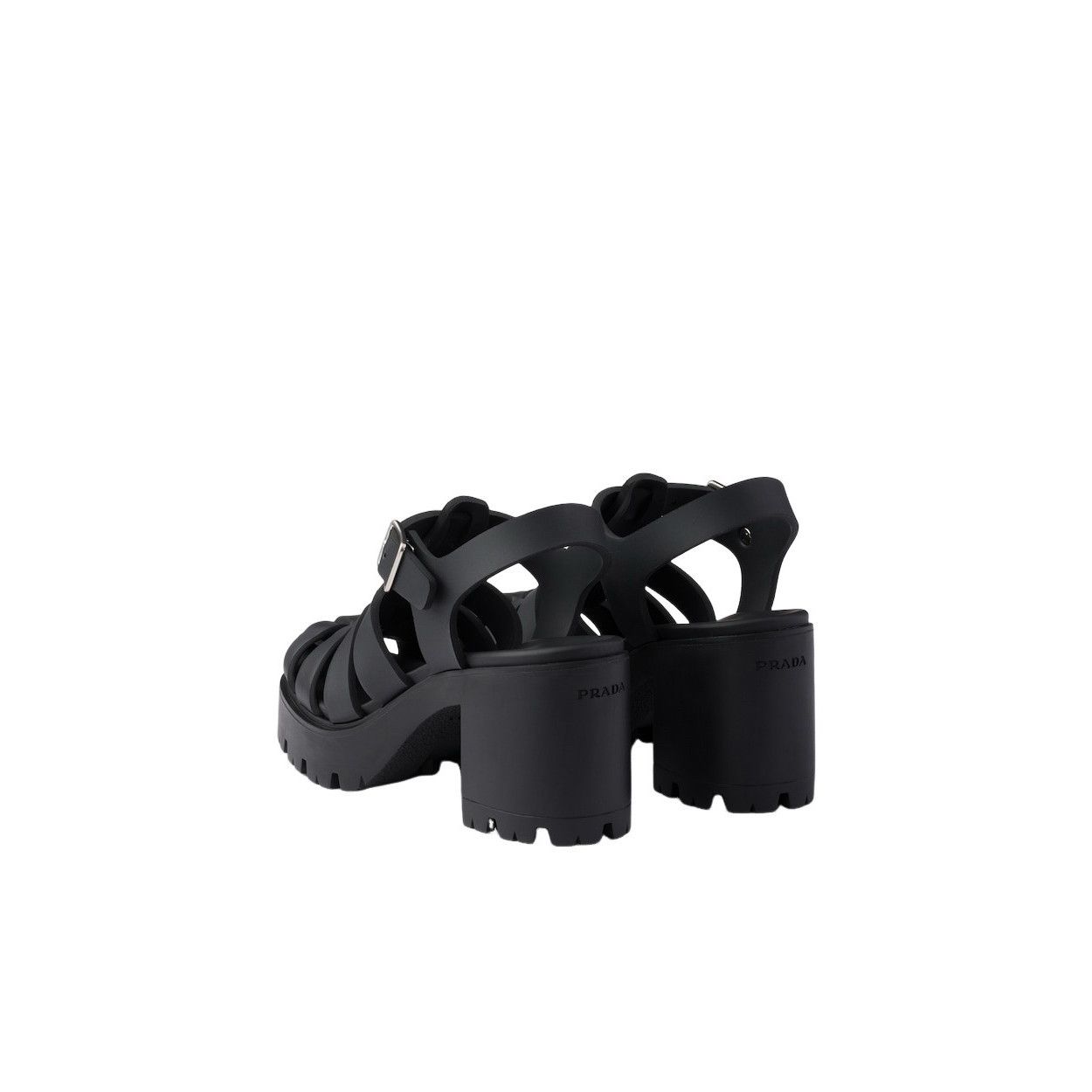 Prada PRADA $950 Black Rubber 90mm Platform Sandals New & Authenti Size US 10 / IT 40 - 4 Thumbnail